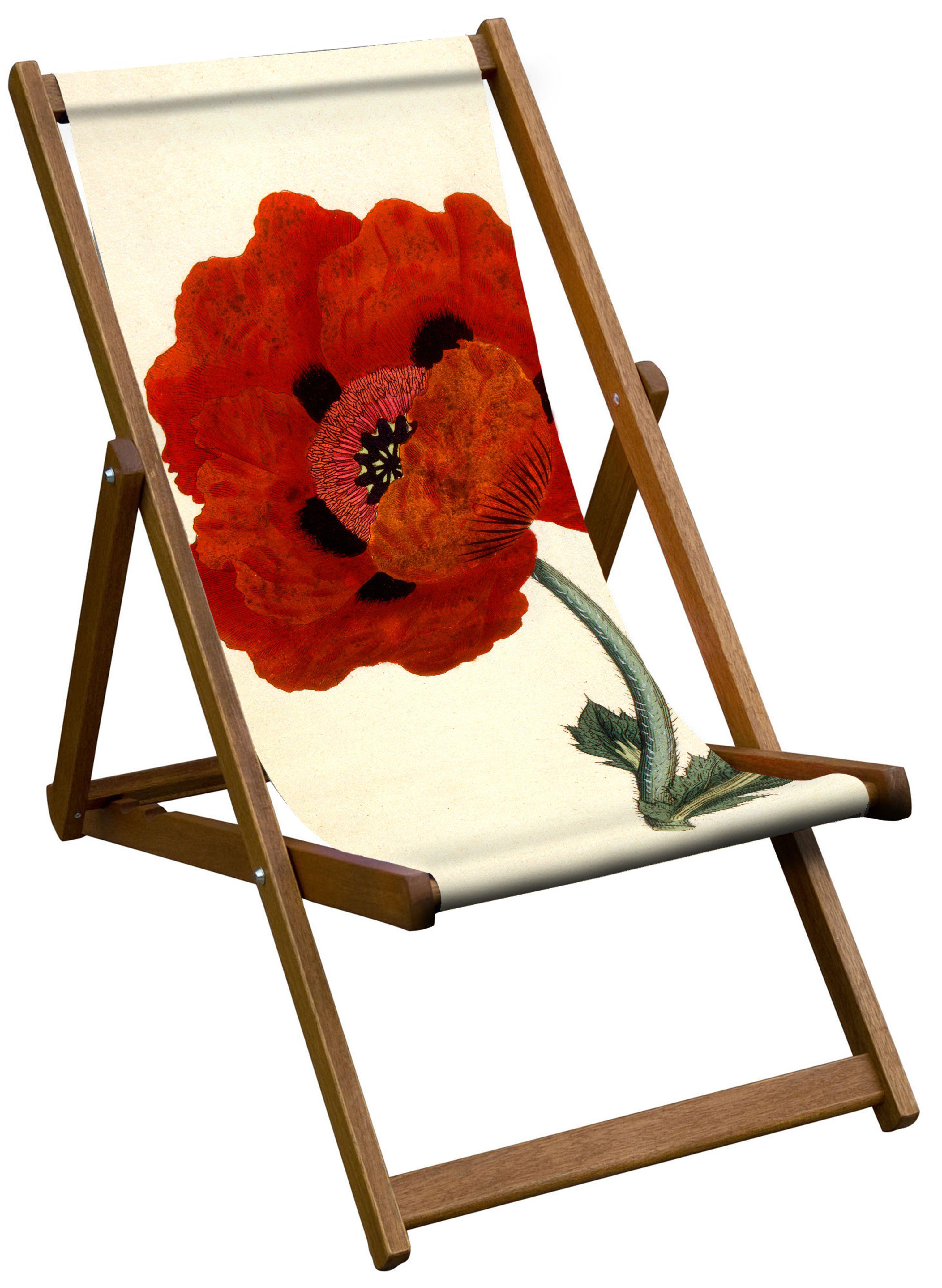 Papaver Orientale or Eastern Poppy - Botanical Designs Deckchair