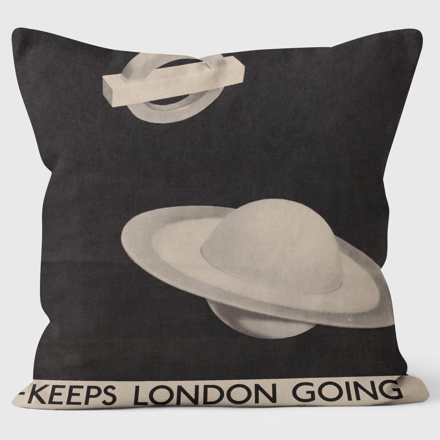 Man Ray Keep London Going - London Transport Cushion - Handmade Cushions UK - WeLoveCushions