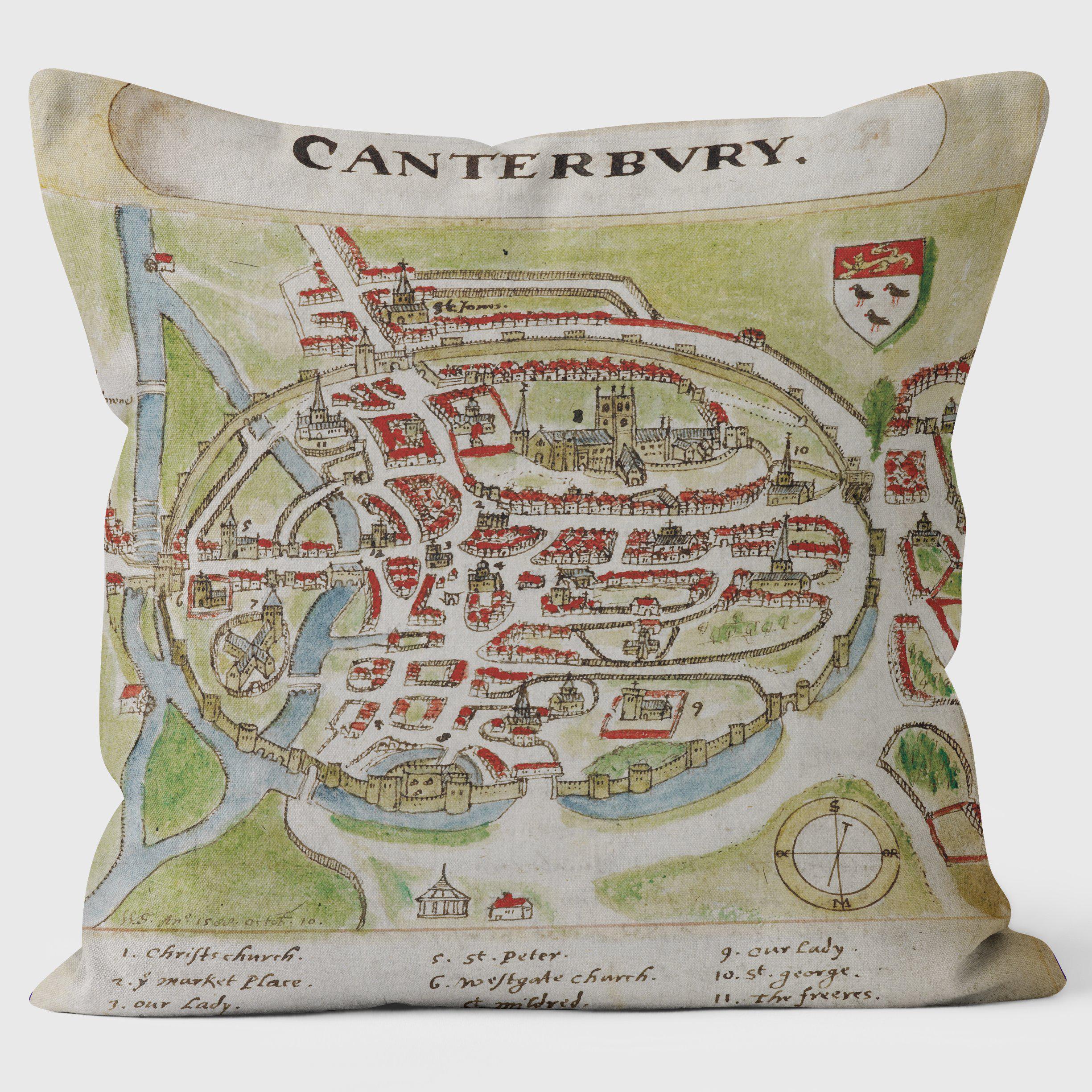 Map of Canterbury2 - British Library Cushions - Handmade Cushions UK - WeLoveCushions