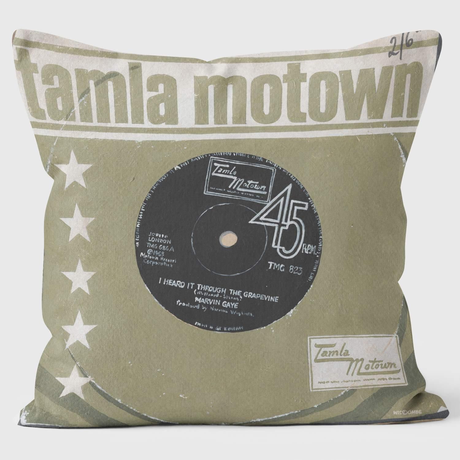 Marvin Gaye Tamla - Martin Wiscombe - Classic Singles Cushion - Handmade Cushions UK - WeLoveCushions