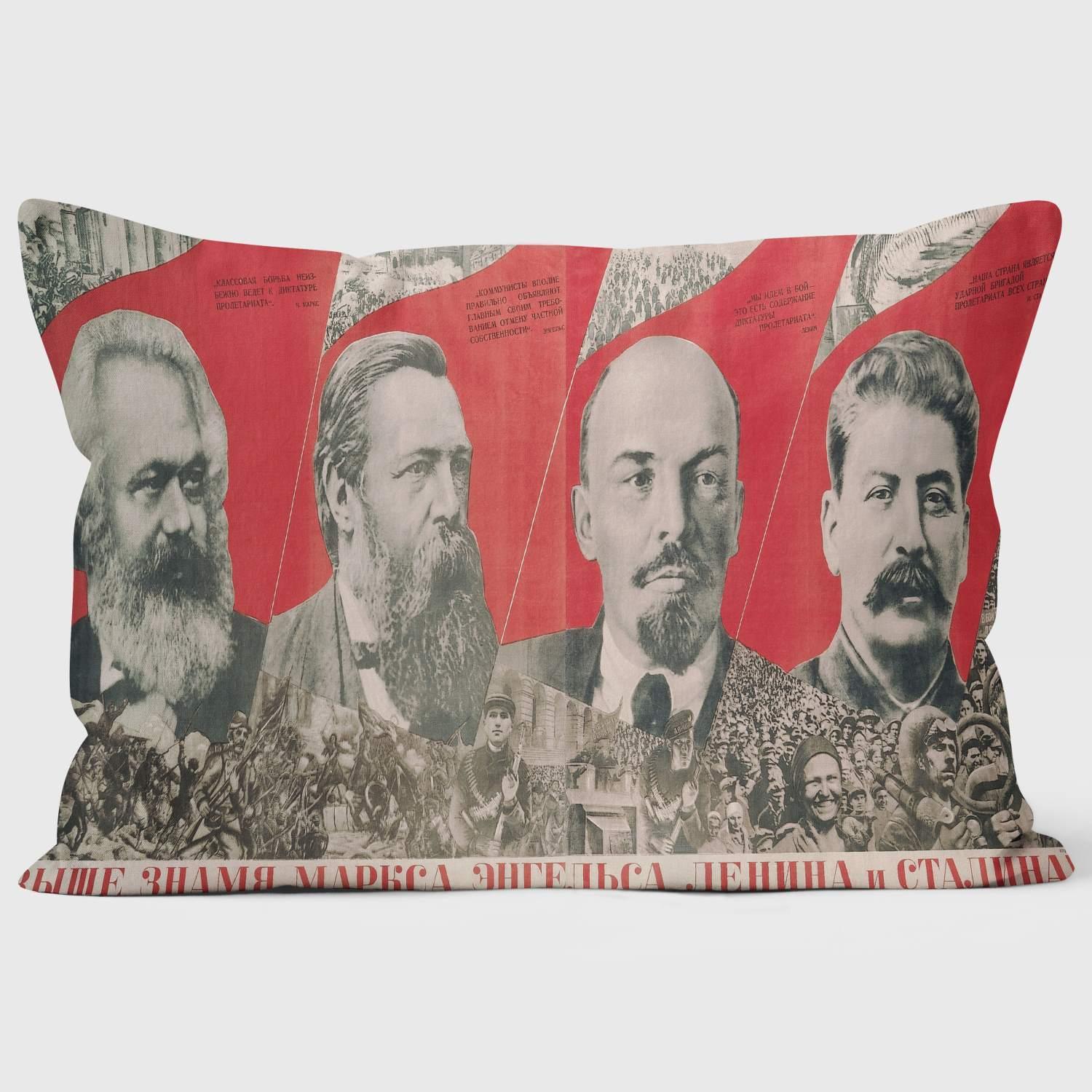 Under The Banner of Marx, Engels, Lenin and Stalin - Tate - The Russian Revolution Cushion - Handmade Cushions UK - WeLoveCushions