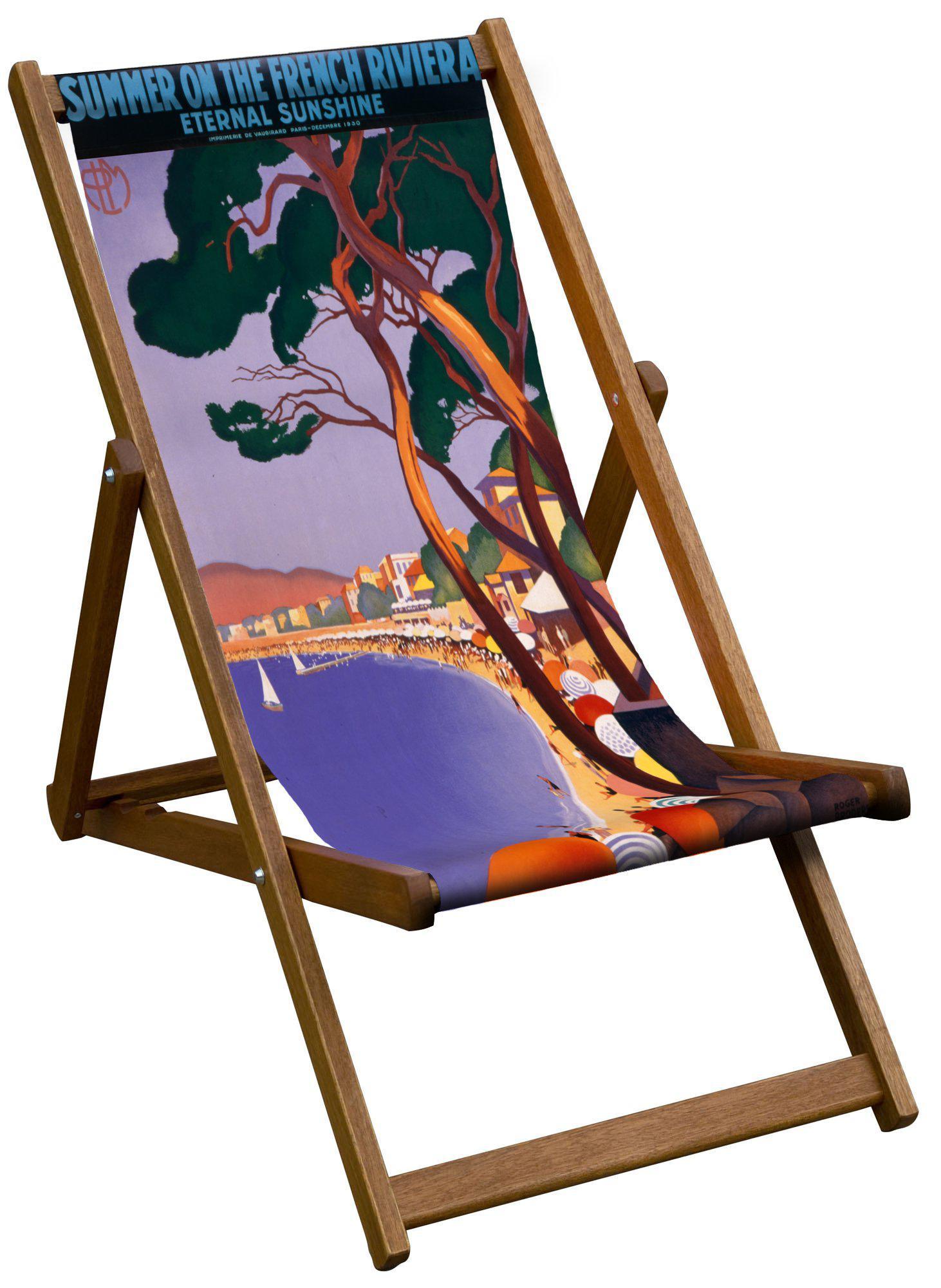 Bystander Summer French Rivera - Art Print Travel Deckchair