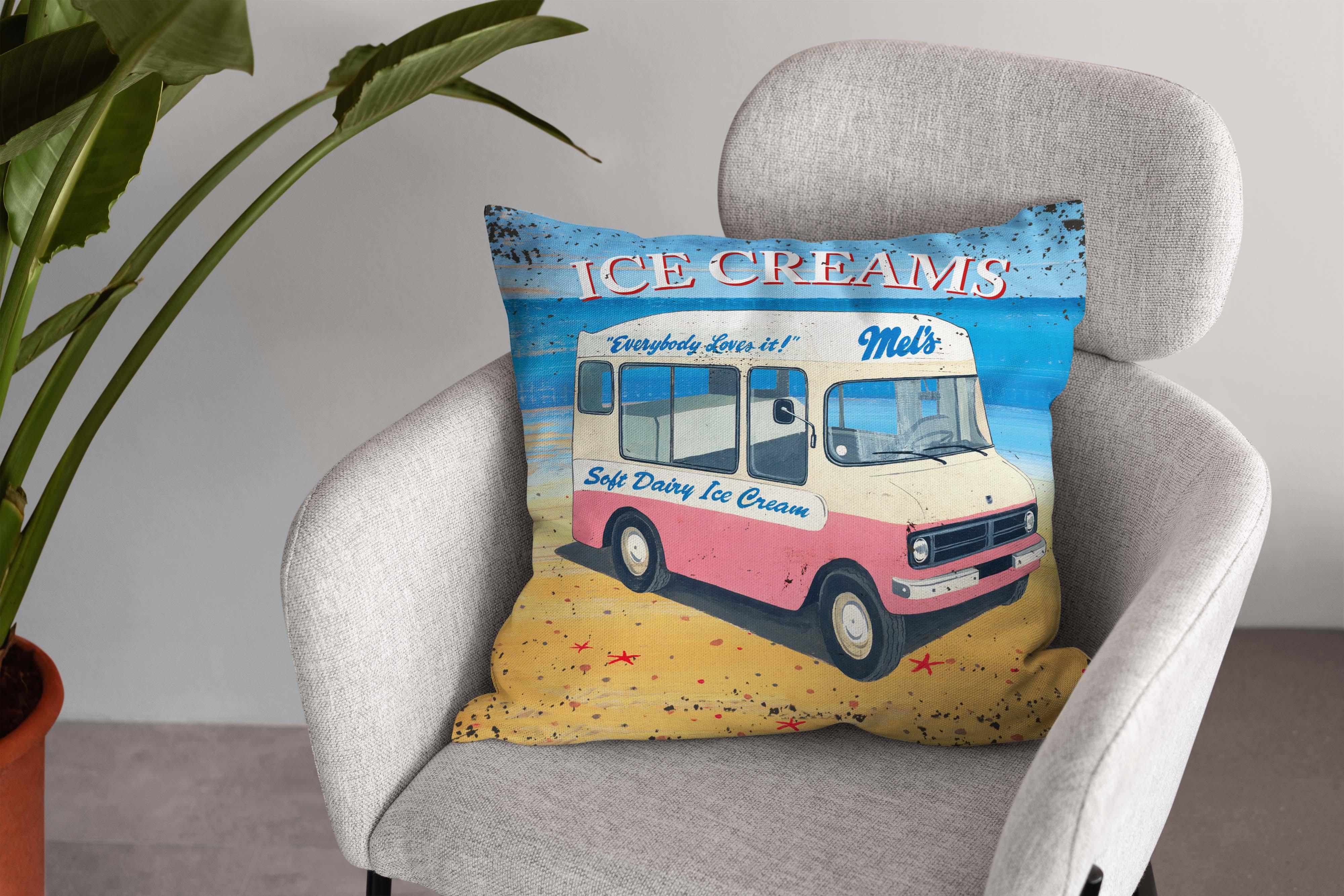 Mels Ice Creams II- Martin Wiscombe - Art Print Cushion