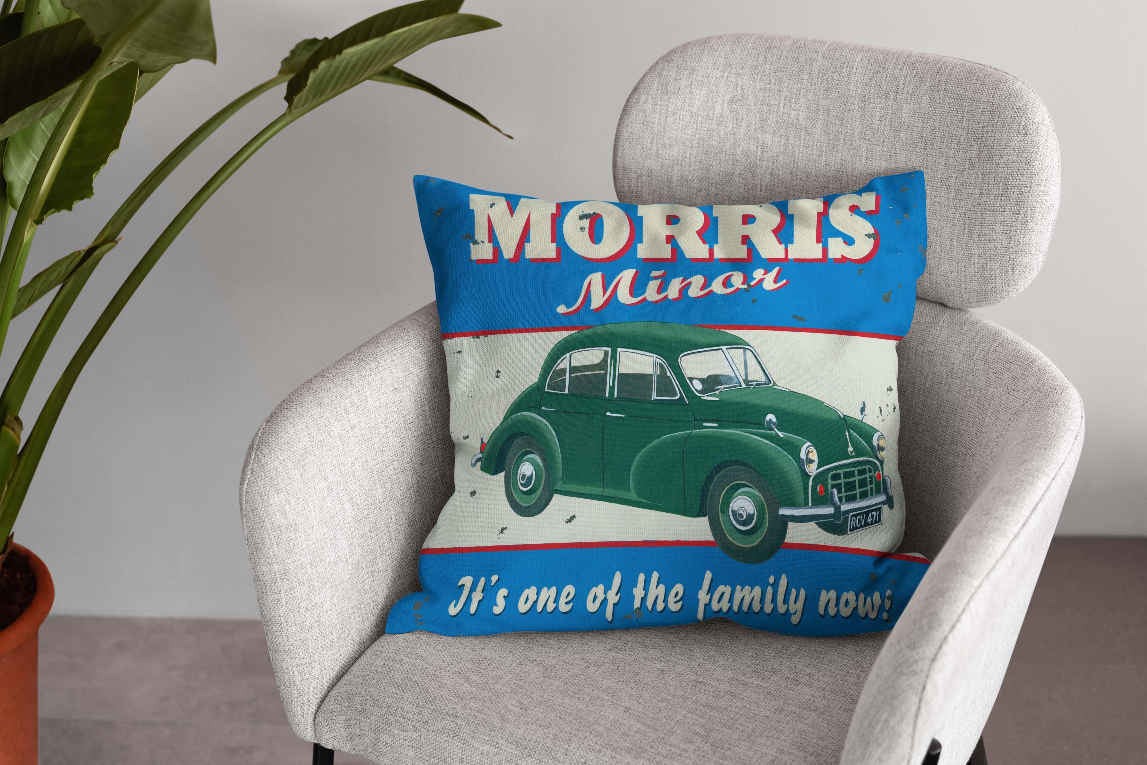 Morris Minor Car - Martin Wiscombe - Art Print Cushion