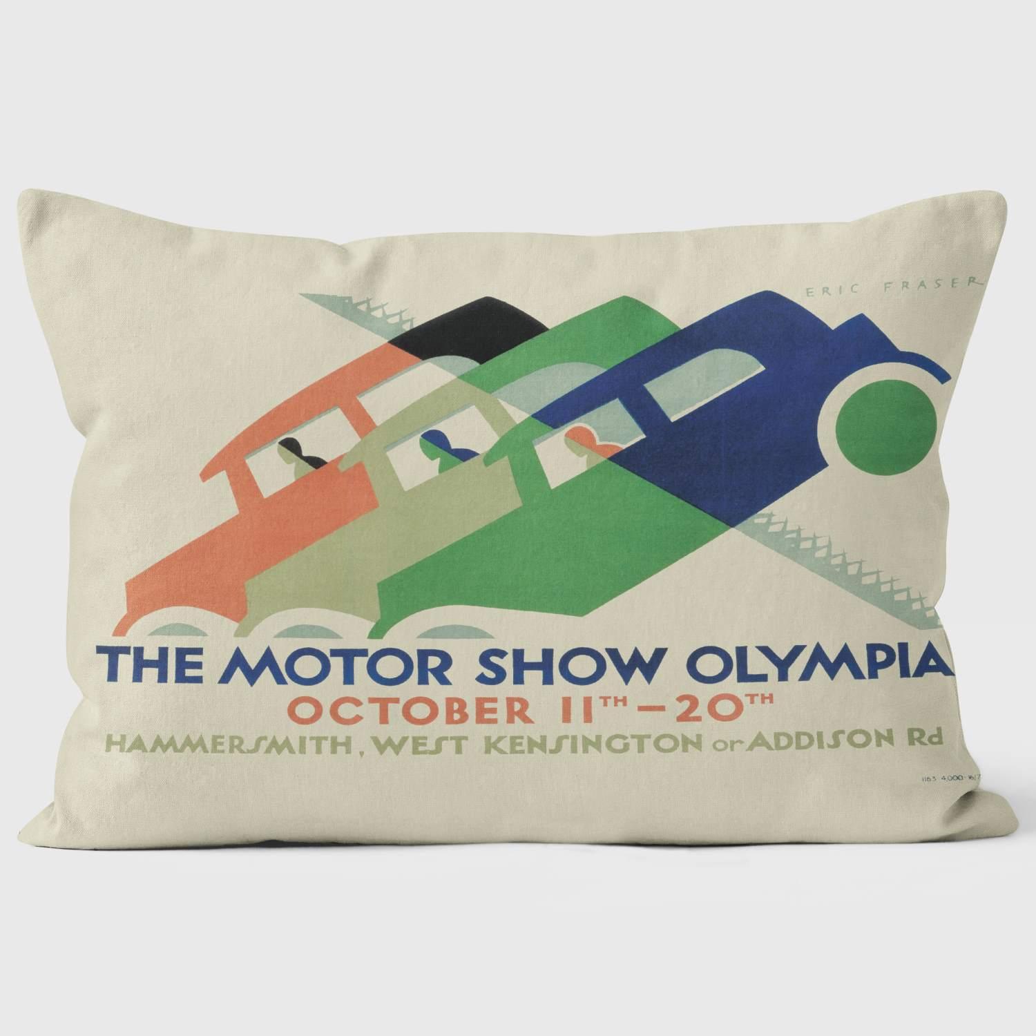 Motor Show Olympia Hammersmith - London Transport Cushion - Handmade Cushions UK - WeLoveCushions