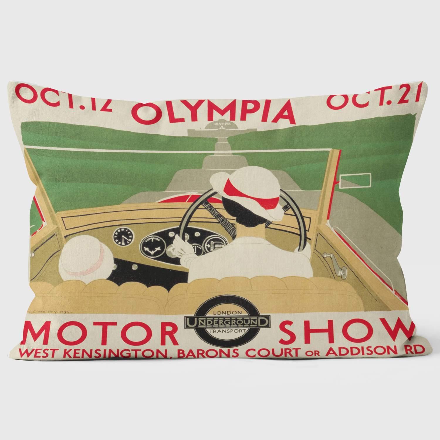 Motor Show Olympia Oct21 - London Transport Cushion - Handmade Cushions UK - WeLoveCushions