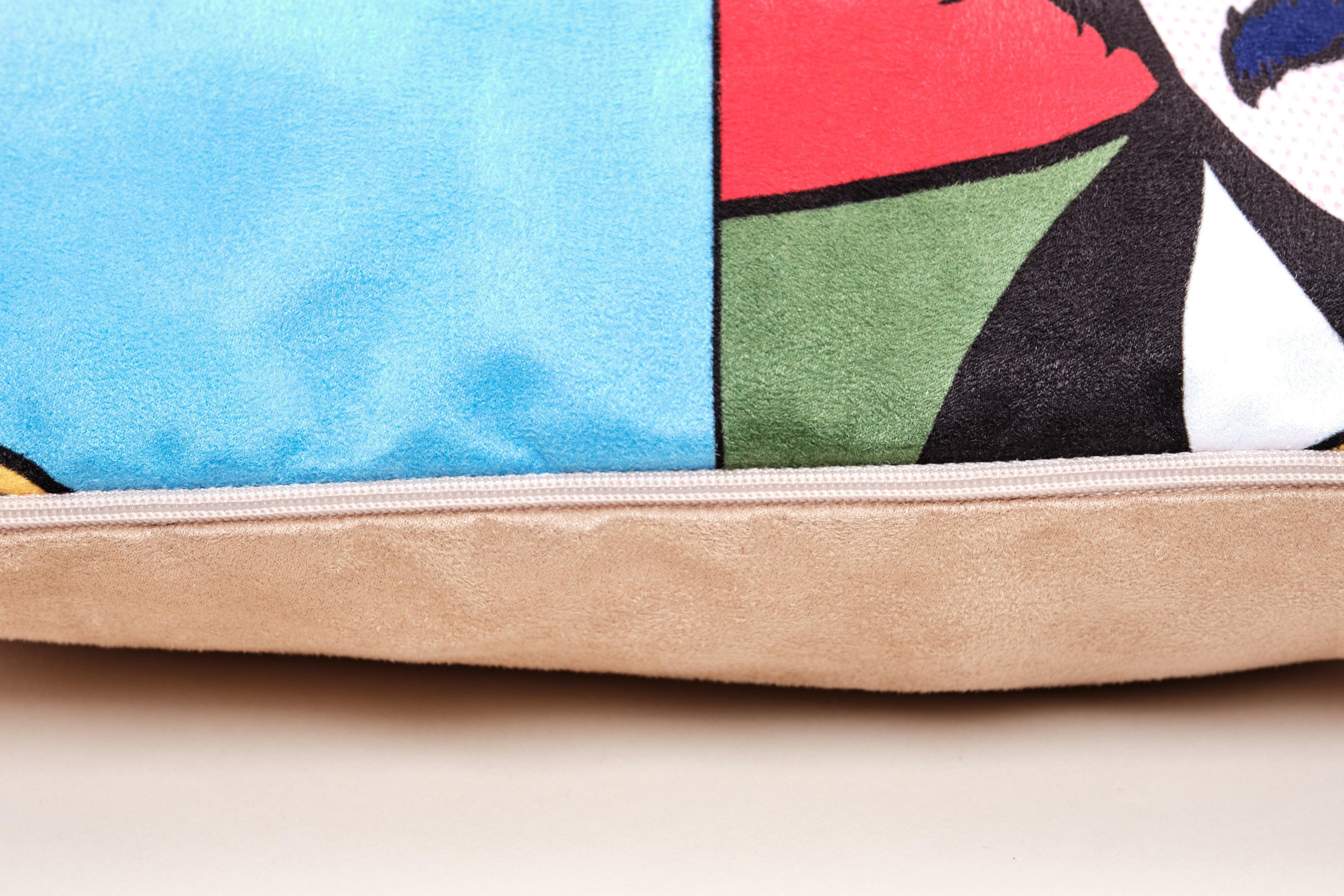 Mouths Blue - Abstract Cushion - Handmade Cushions UK - WeLoveCushions
