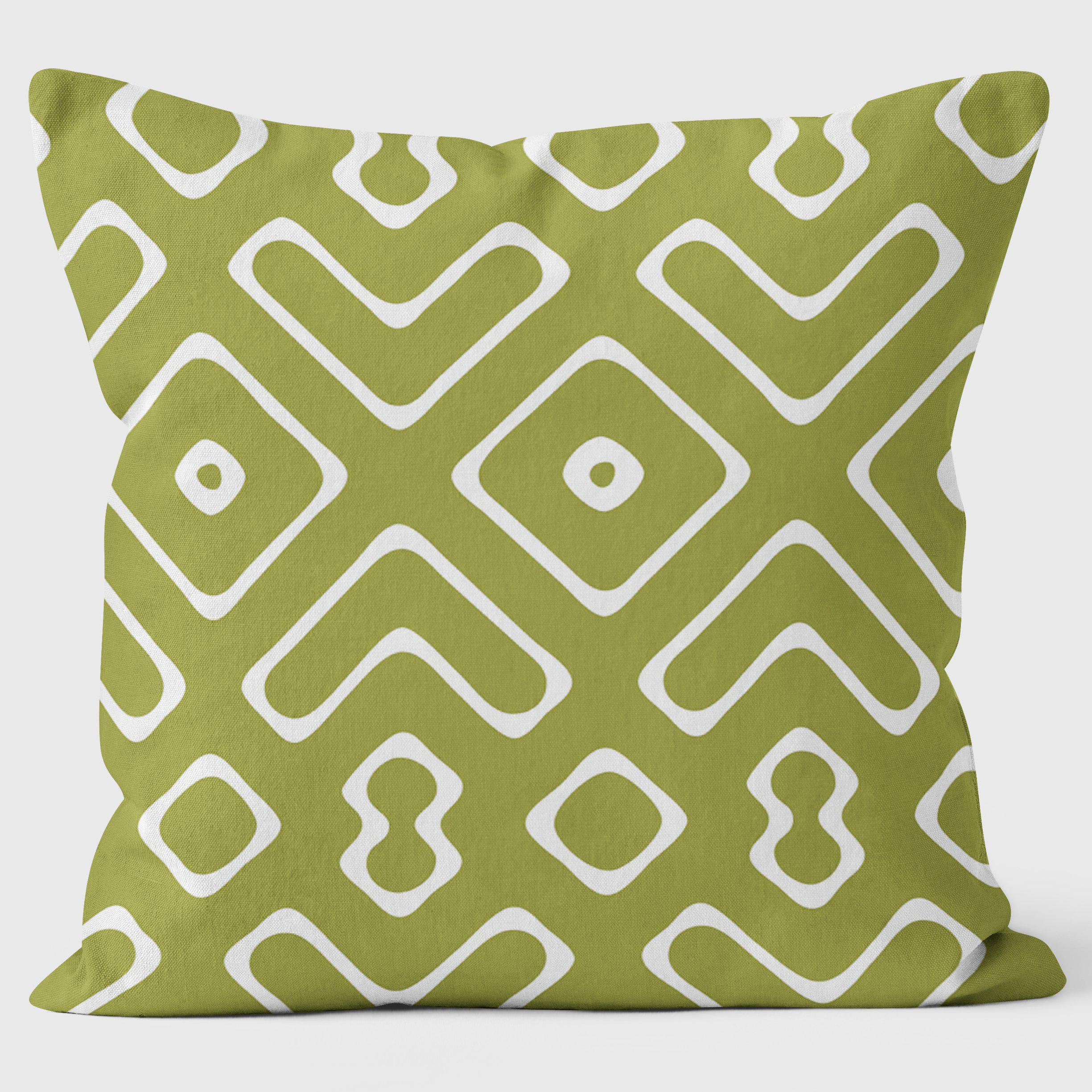 Mouths Green - Abstract Cushion - Handmade Cushions UK - WeLoveCushions