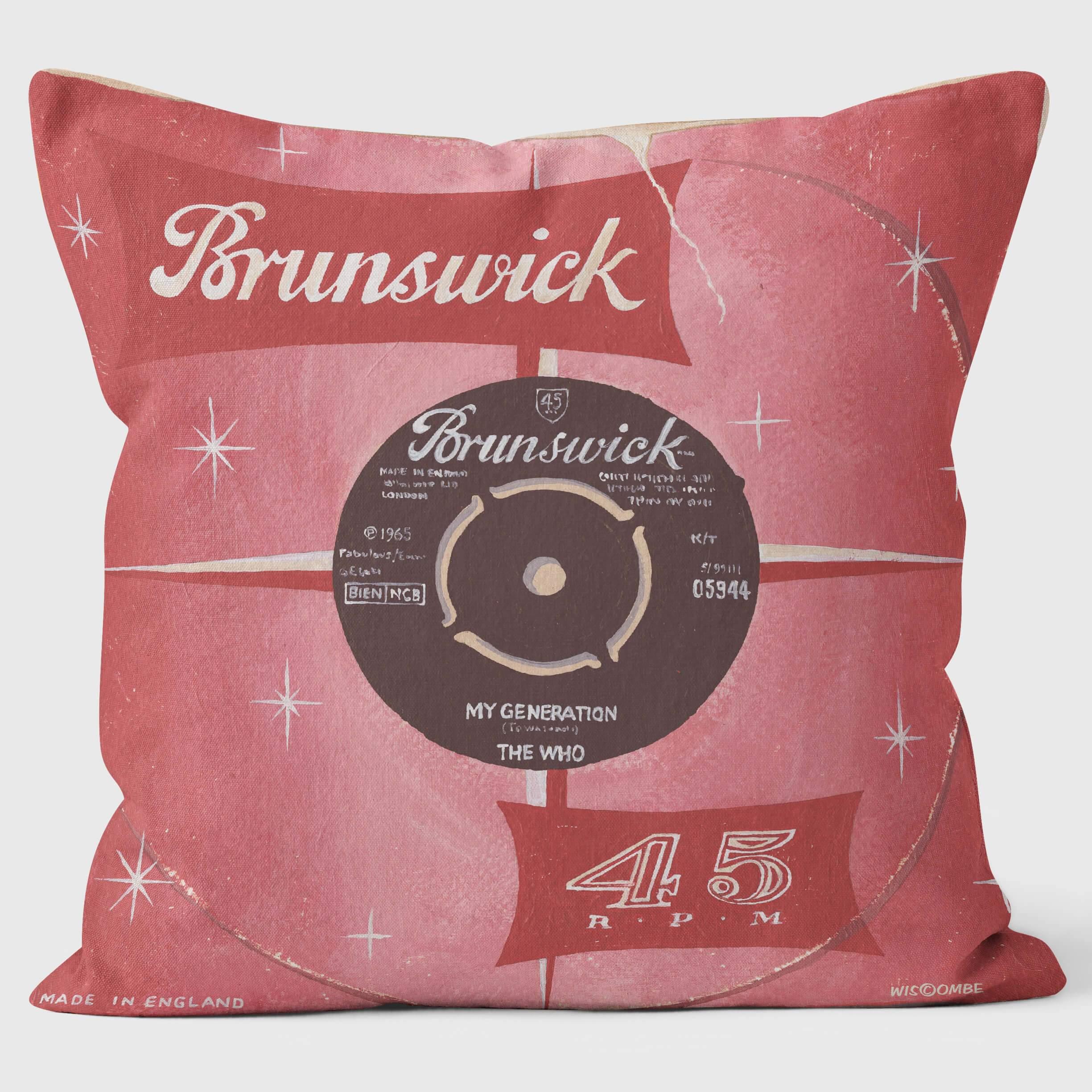 My Generation Brunswick - Martin Wiscombe - Classic Singles Cushion - Handmade Cushions UK - WeLoveCushions