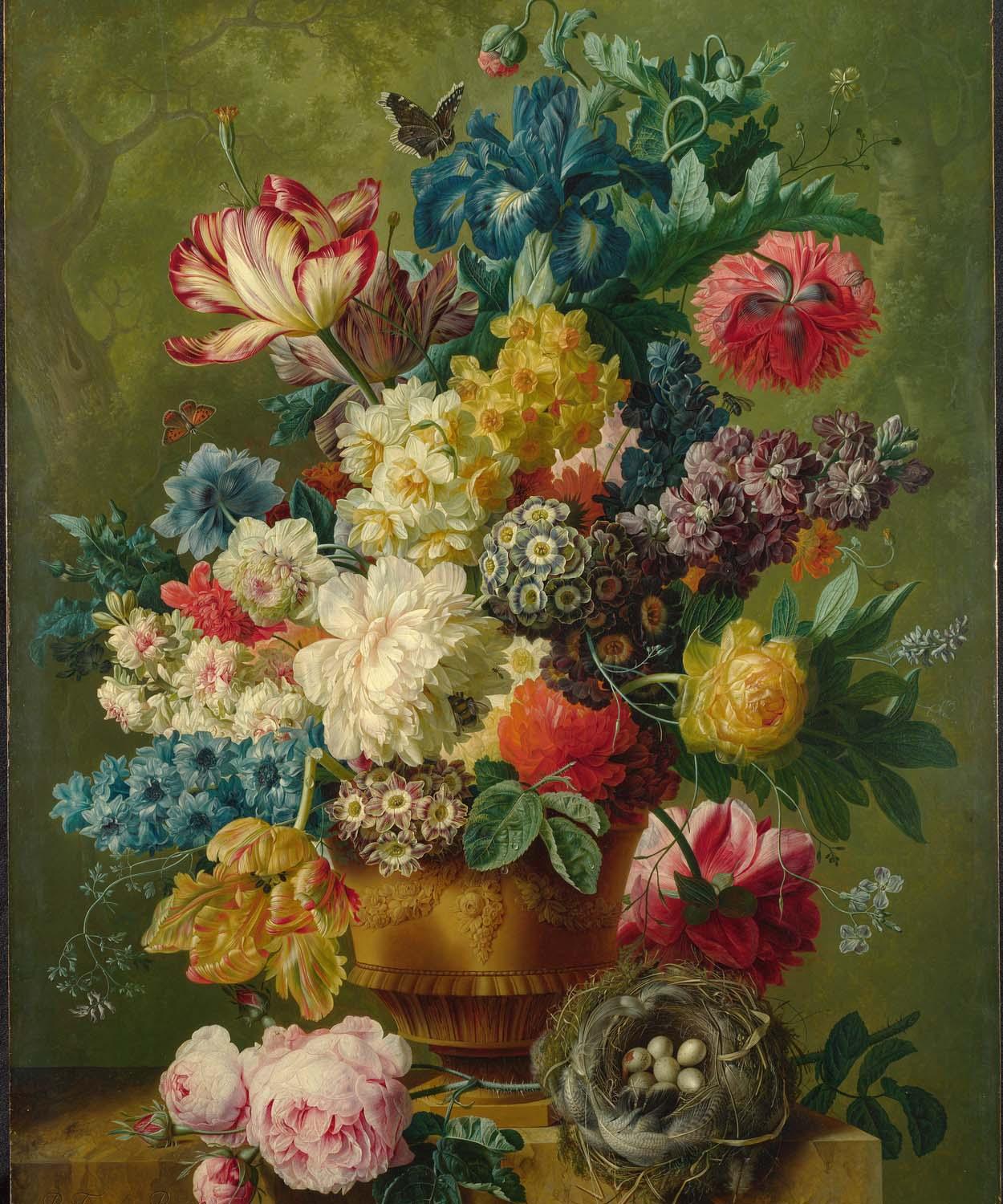 Flowers In a Vase - Van Brussel - National Gallery Art Cloth