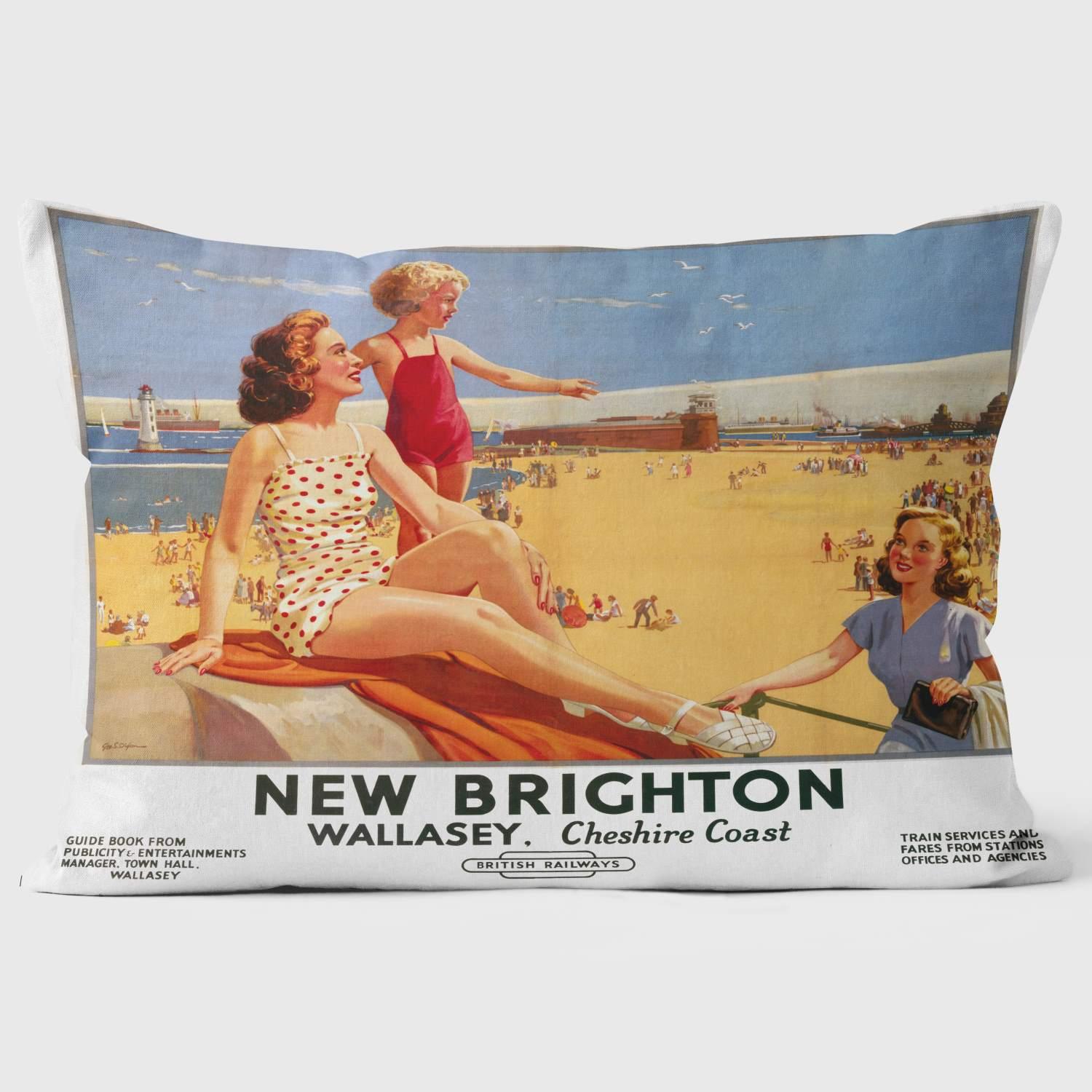 New Brighton - Wallasey Cheshire Coast' BR (LMR) 1949 - National Railway Museum Cushion - Handmade Cushions UK - WeLoveCushions