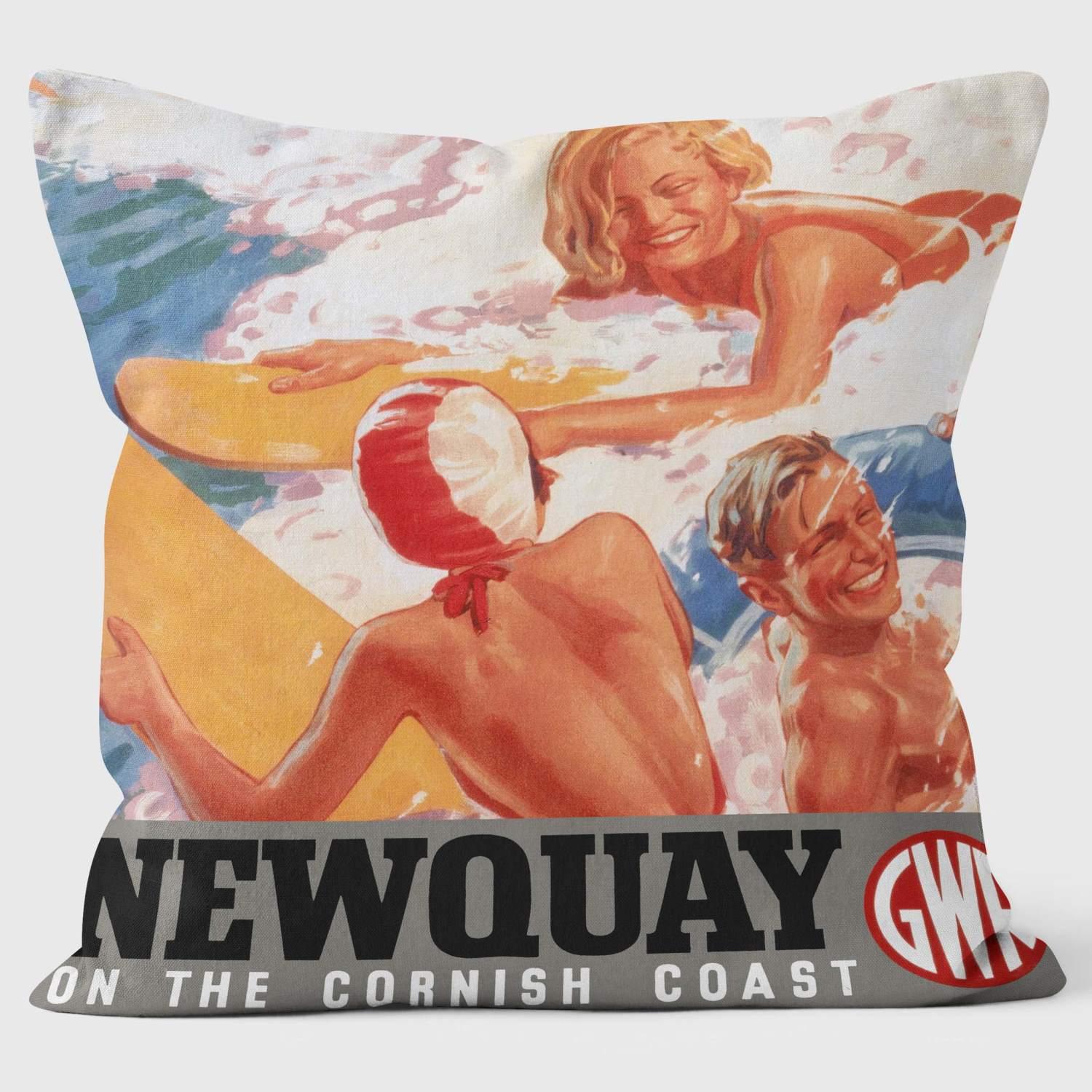 Newquay GWR 1937 - National Railway Museum Cushion - Handmade Cushions UK - WeLoveCushions