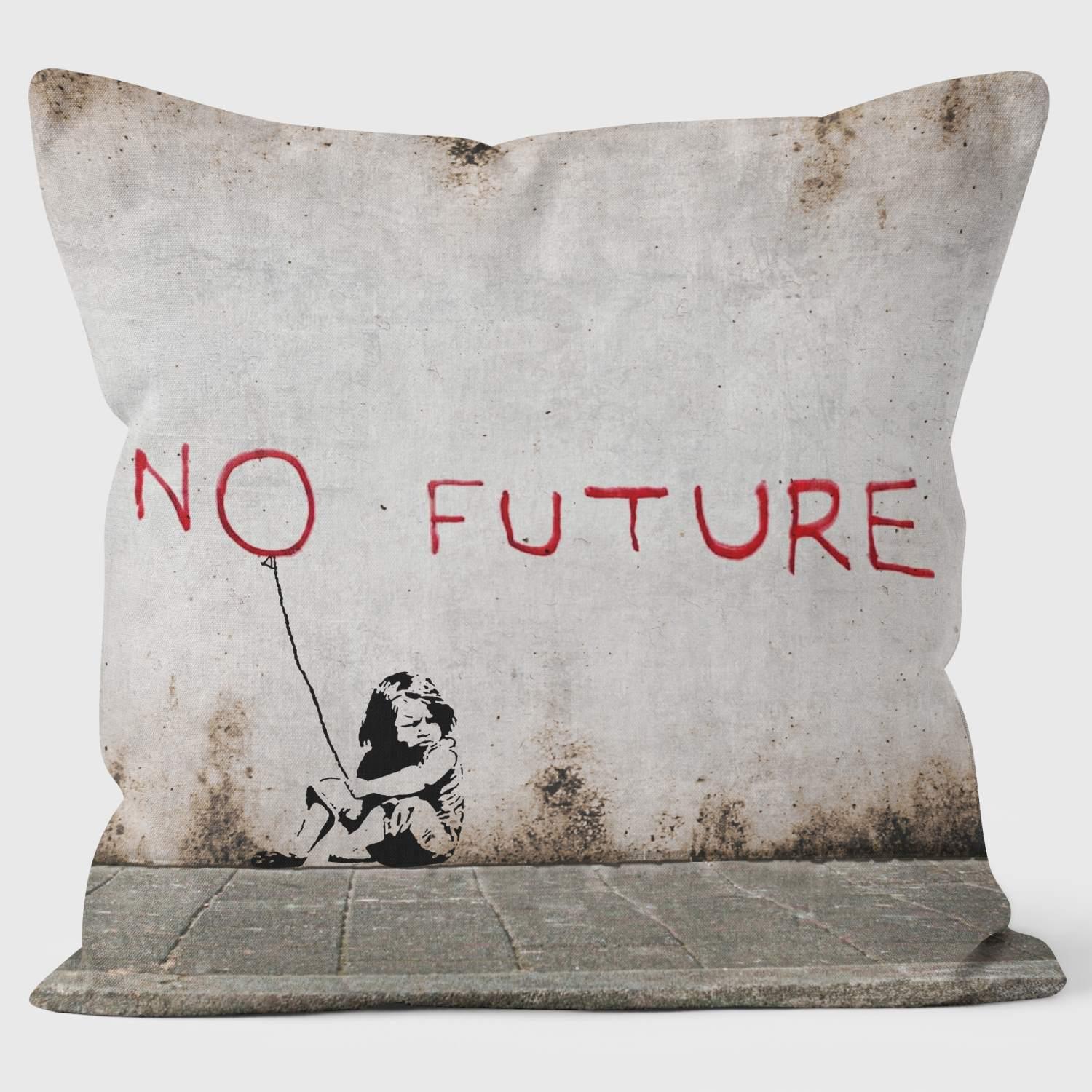 No Future - Banksy Inspired - Graffiti Art Cushion - Handmade Cushions UK - WeLoveCushions