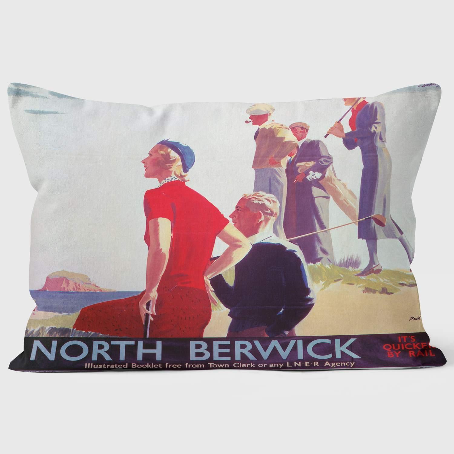 North Berwick LNER 1930 - Golf By Beach - National Railway Museum Cushion - Handmade Cushions UK - WeLoveCushions
