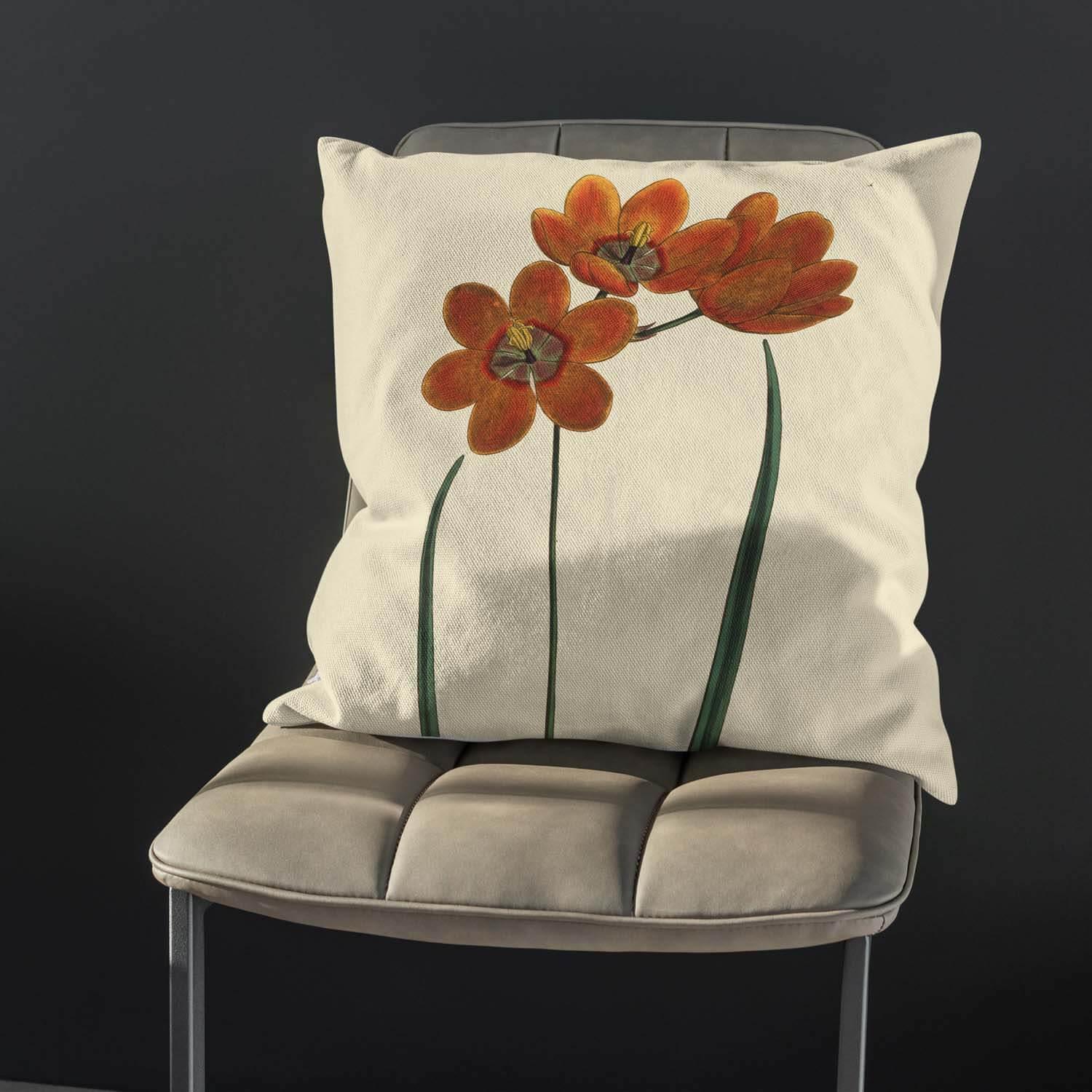 Orange Monadelpha - Botanical Cushion - Handmade Cushions UK - WeLoveCushions