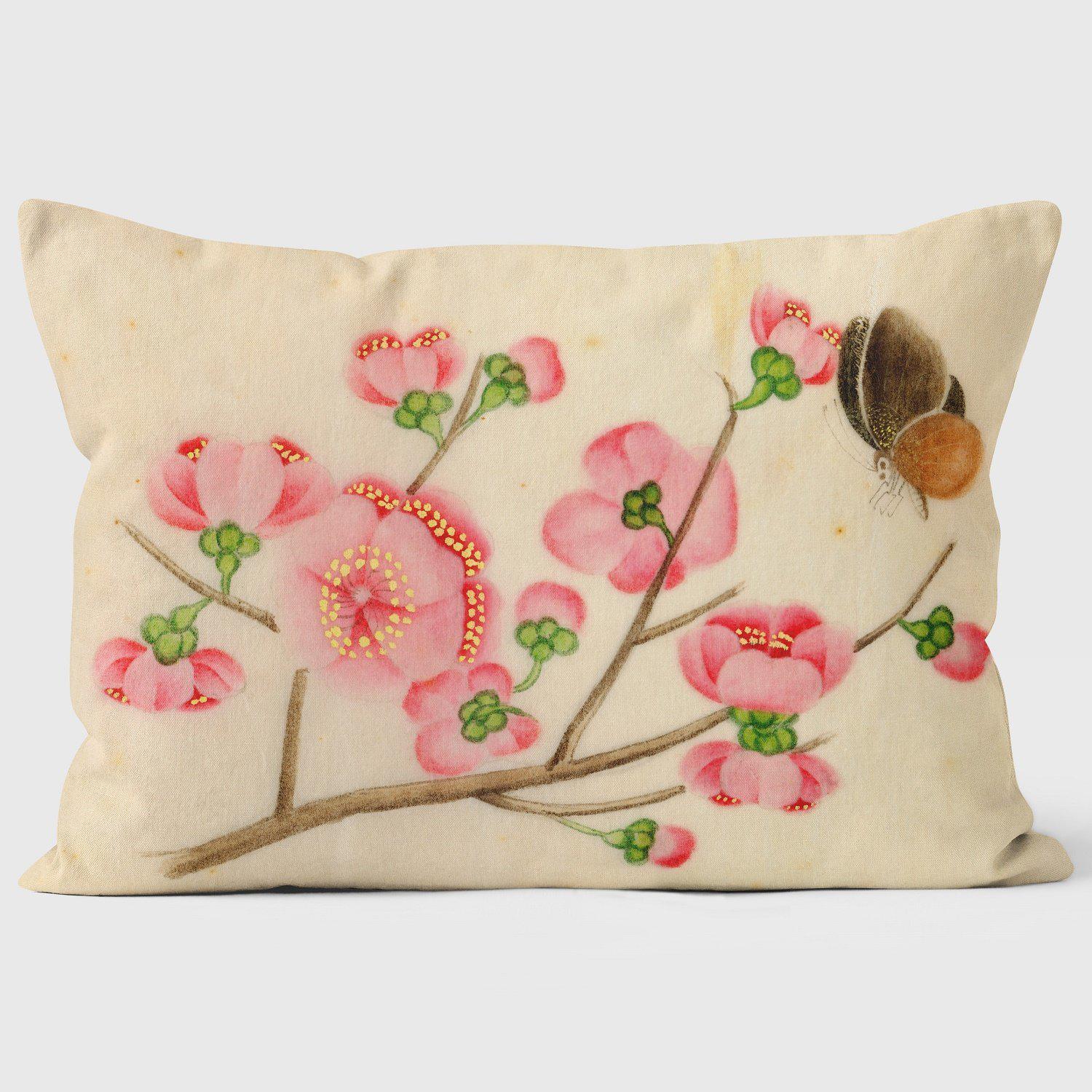 Ornamental Cherry & Butterfly - Mary Evans Cushion - Handmade Cushions UK - WeLoveCushions