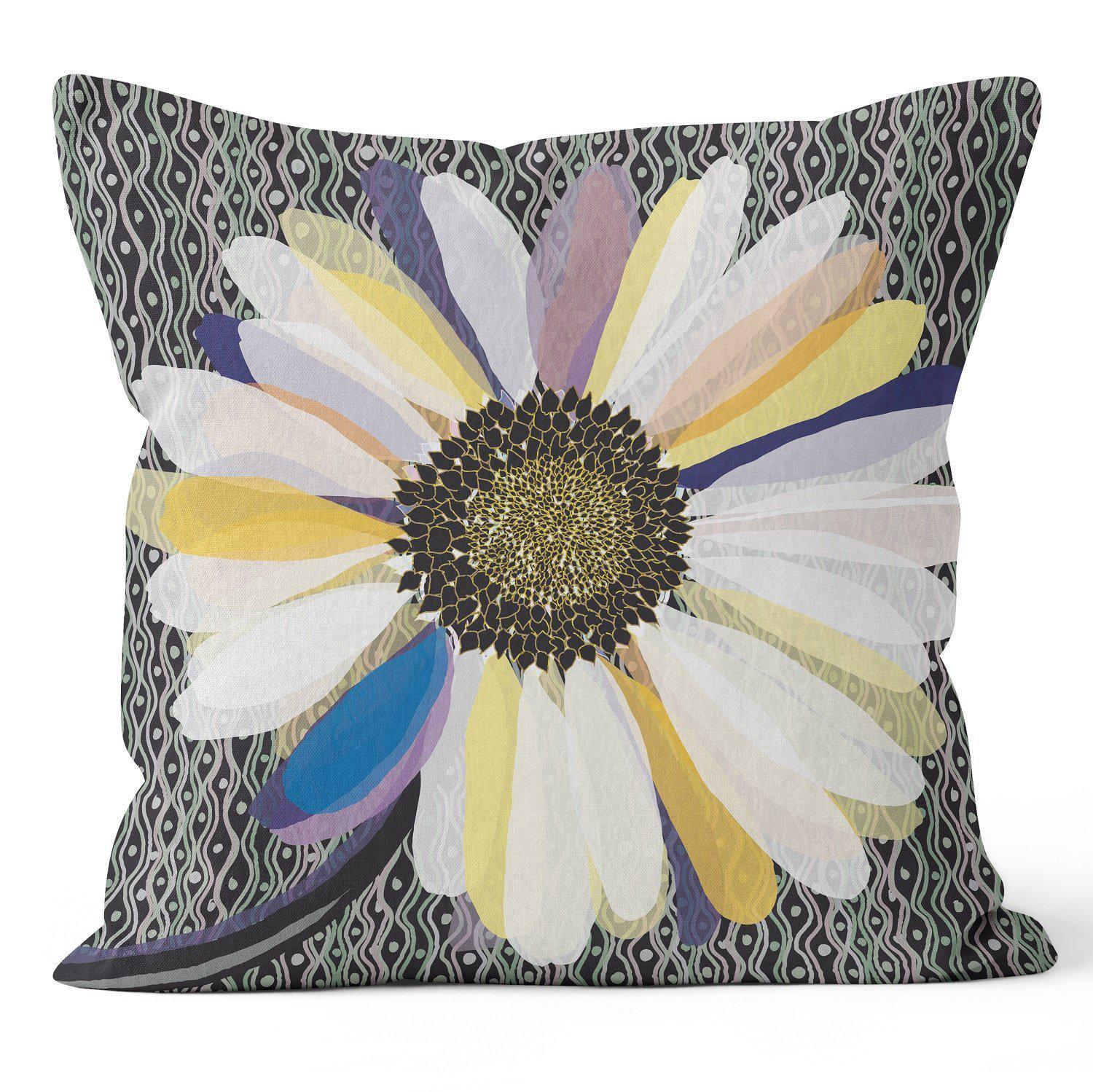 Patchwork Daisy - Funky Art Cushion - FOG - House Of Turnowsky Pillows - Handmade Cushions UK - WeLoveCushions