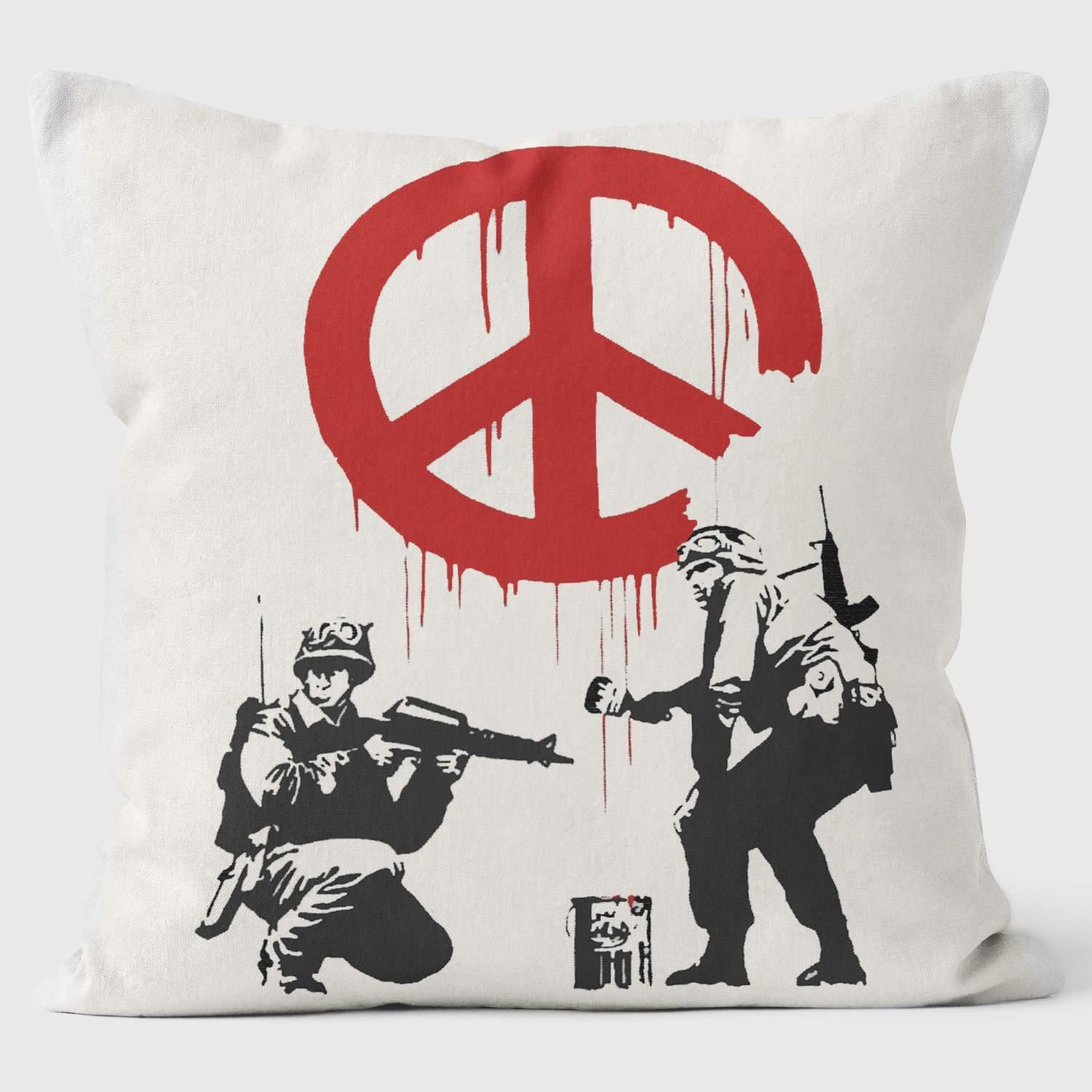 Peace - Banksy Inspired - Graffiti Art Cushion - Handmade Cushions UK - WeLoveCushions