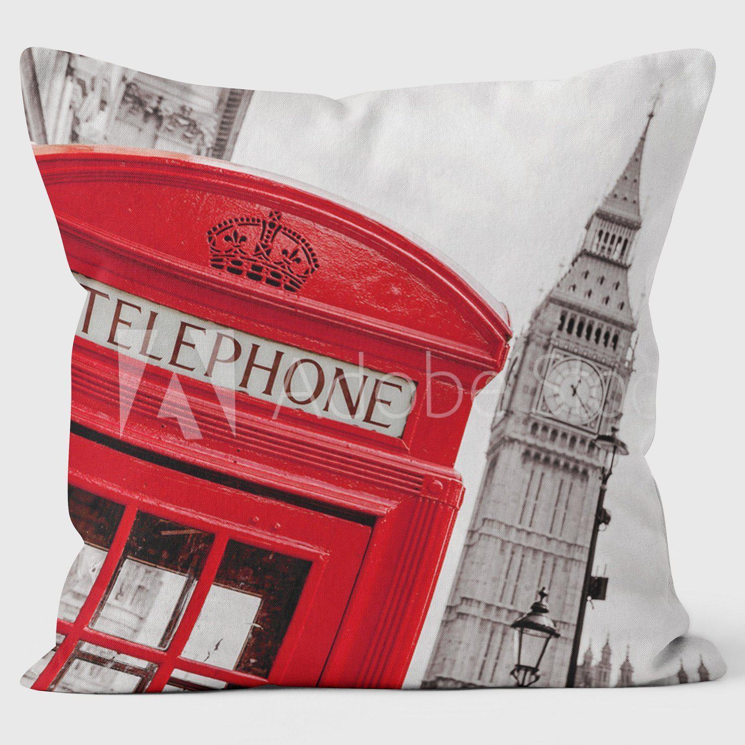 Phone Box - Art Print Cushion - Handmade Cushions UK - WeLoveCushions