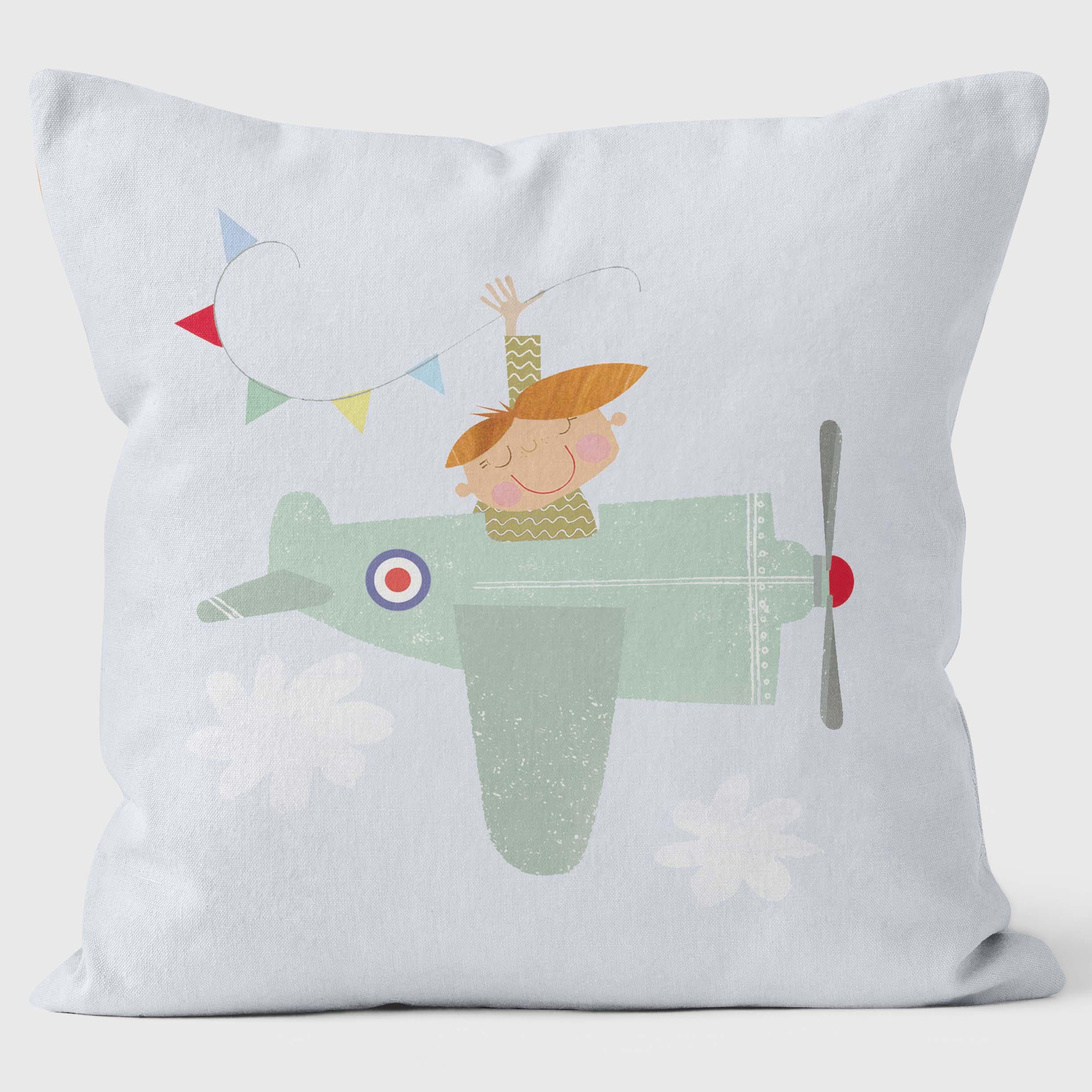 Plane Boy - Kali Stileman Cushion - Handmade Cushions UK - WeLoveCushions