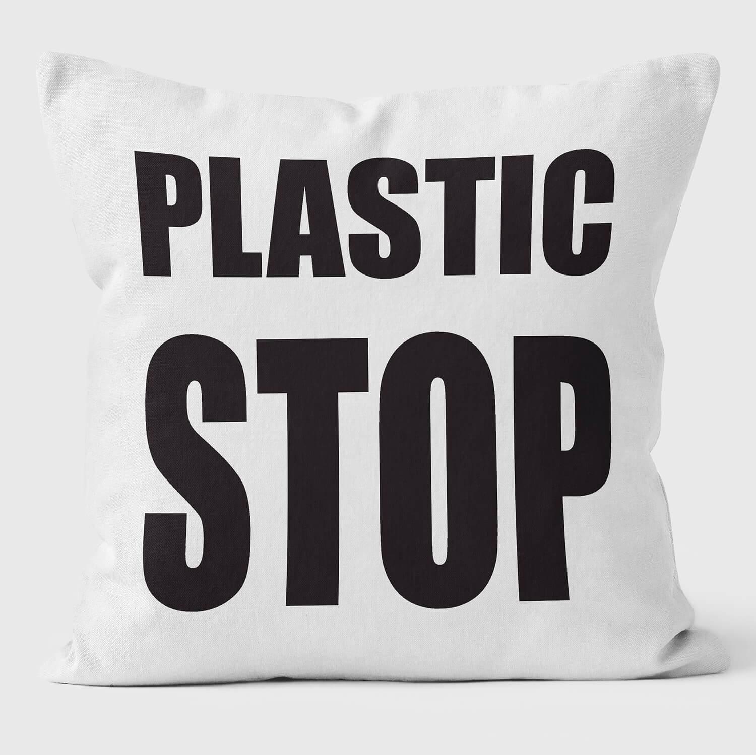 Pop Aganda - Plastic Stop - Cushions - Handmade Cushions UK - WeLoveCushions