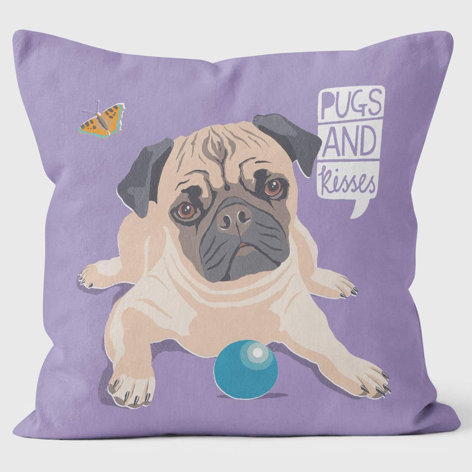 Pugs and Kisses - Paperlollipop Cushion - Handmade Cushions UK - WeLoveCushions