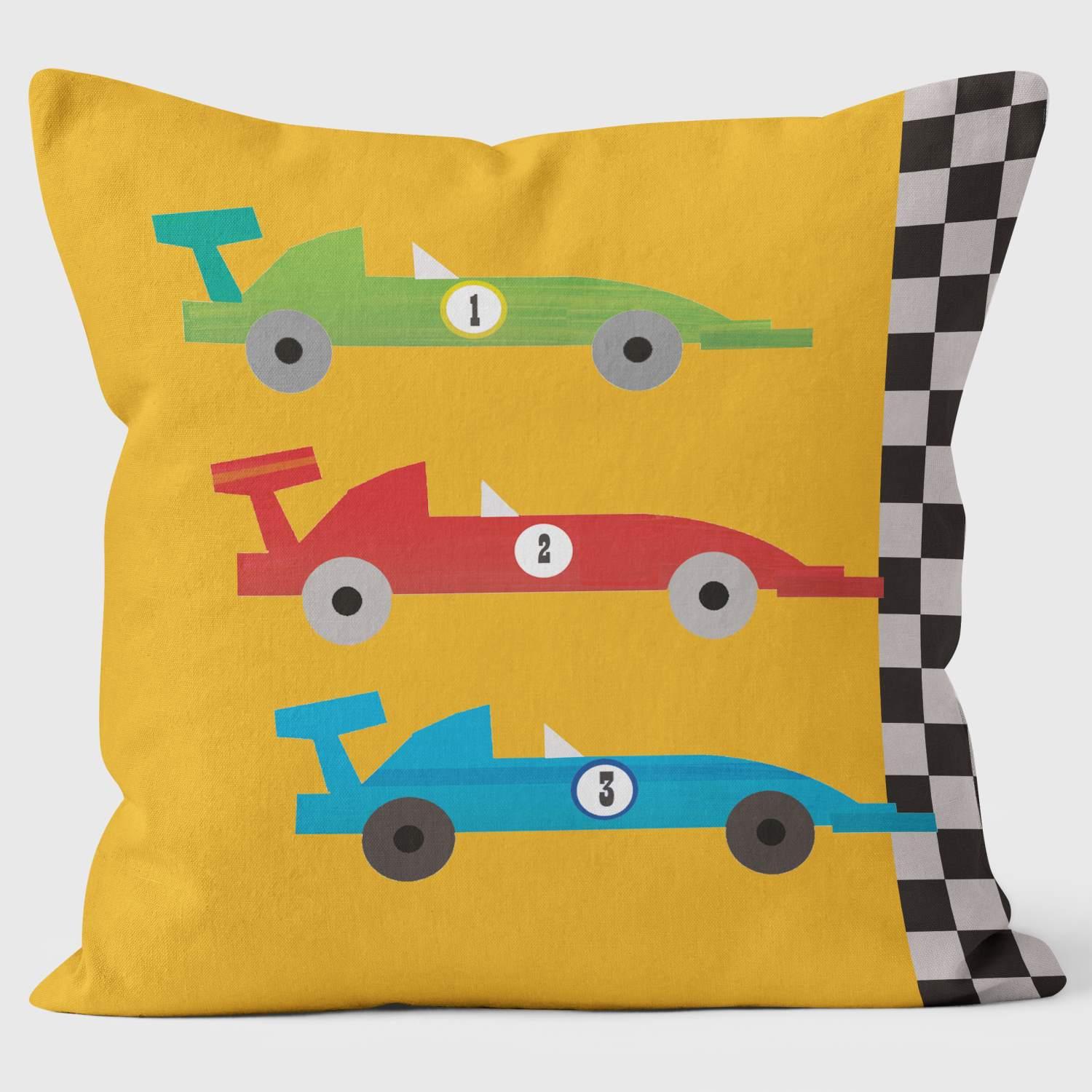 Racing Cars - Kali Stileman Cushion - Handmade Cushions UK - WeLoveCushions