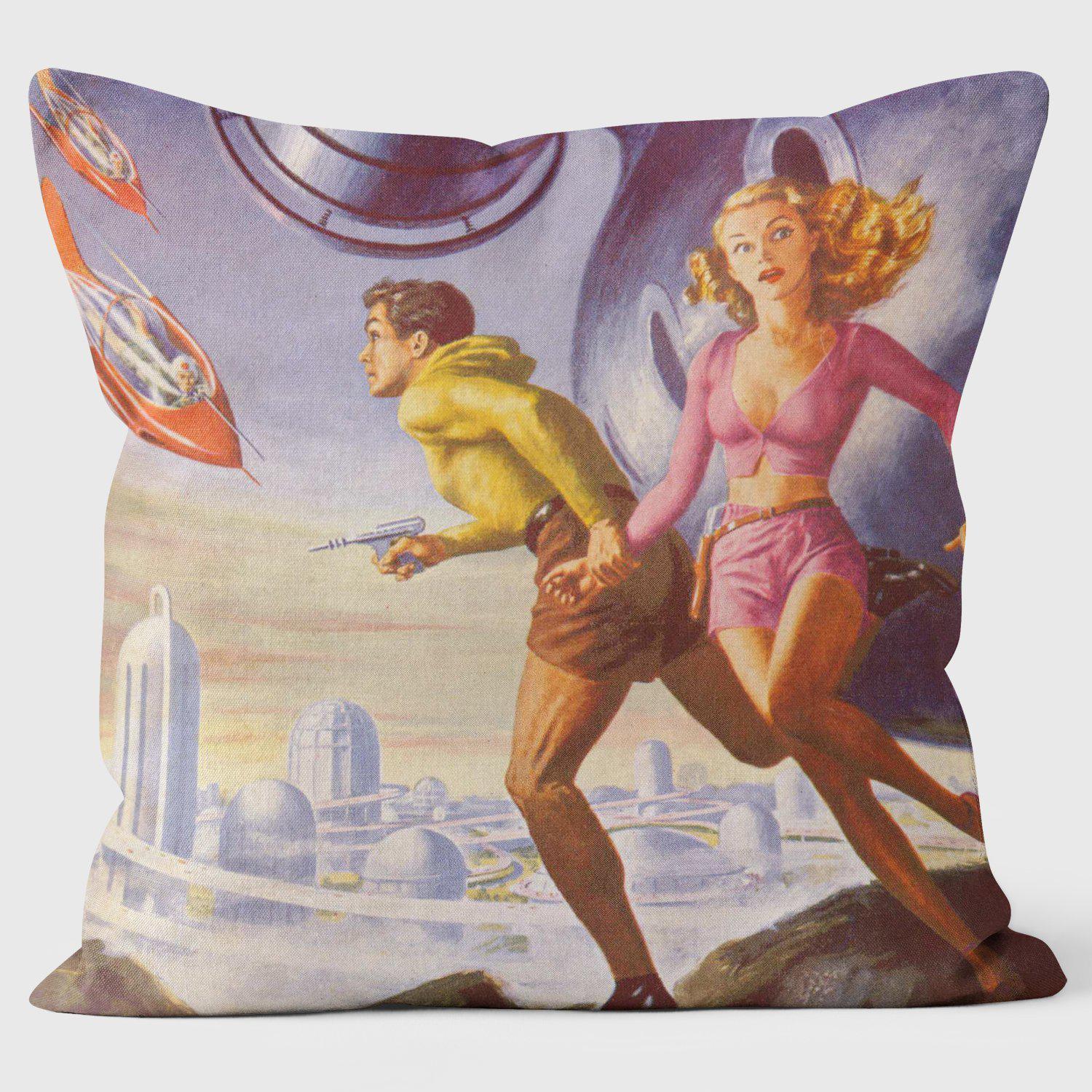 Ray Gun Sci-Fi Comic Strip - Pulp Fiction Cushion - Handmade Cushions UK - WeLoveCushions