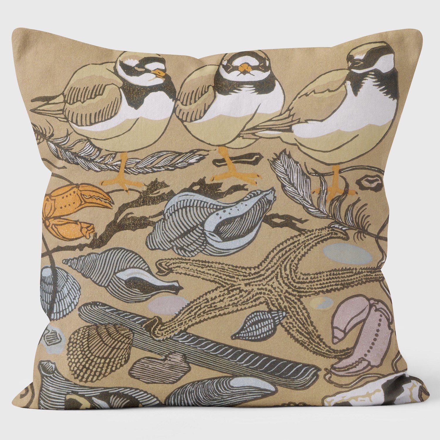 Ringed Plovers - Robert Gillmor Cushion - Handmade Cushions UK - WeLoveCushions