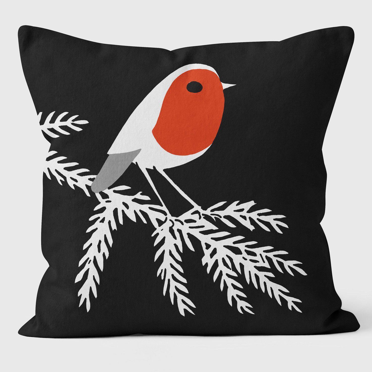 Robin Silhouette - Christmas Cushion - Handmade Cushions UK - WeLoveCushions