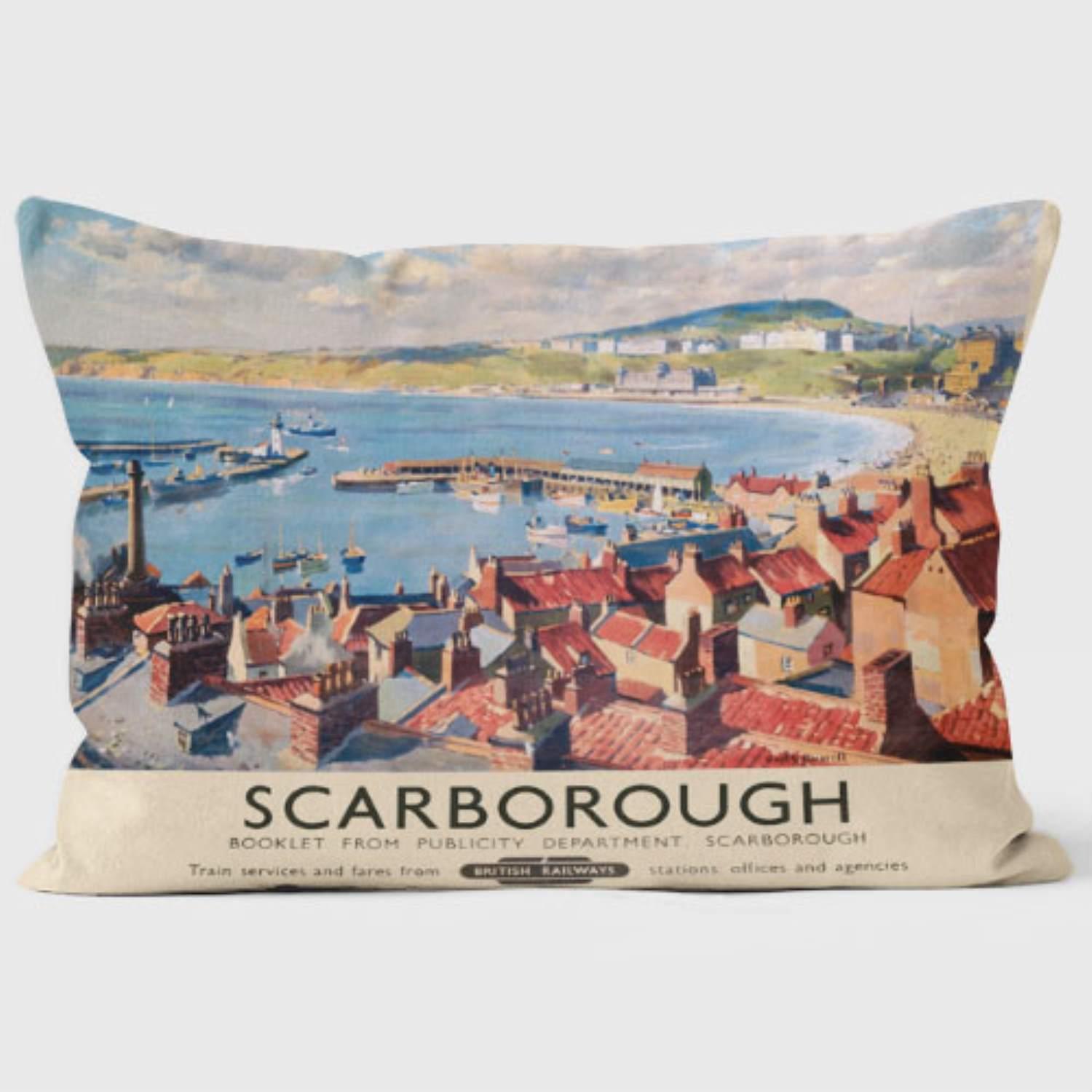 Scarborough Beach BR 1950 - National Railway Museum Cushion - Handmade Cushions UK - WeLoveCushions