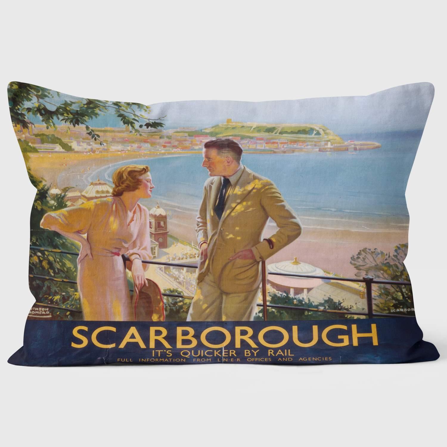 Scarborough - It’s Quicker By Rail’ LNER 1923-1947 - National Railway Museum Cushion - Handmade Cushions UK - WeLoveCushions