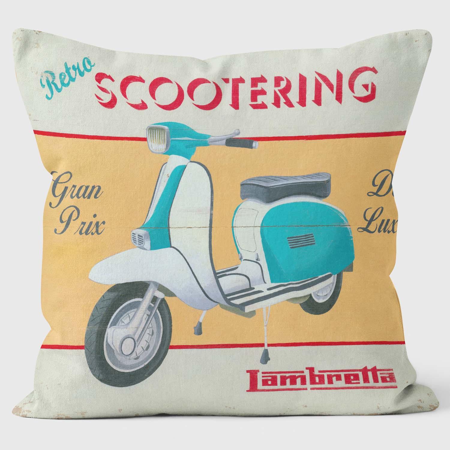Scootering - Martin Wiscombe - Art Print Cushion - Handmade Cushions UK - WeLoveCushions