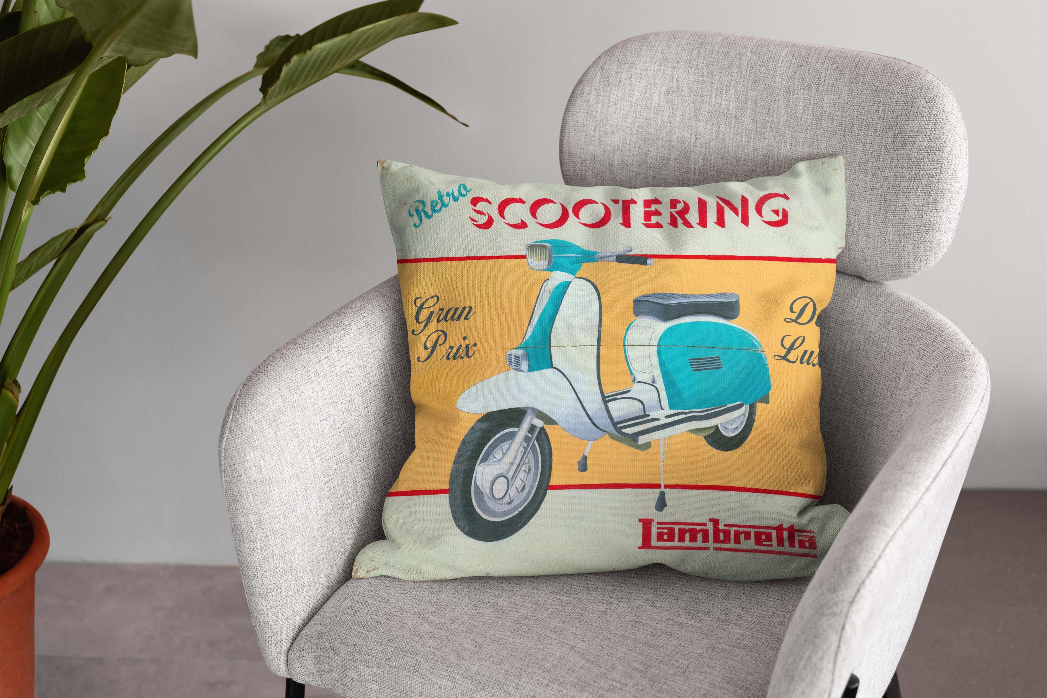 Scootering - Martin Wiscombe - Art Print Cushion