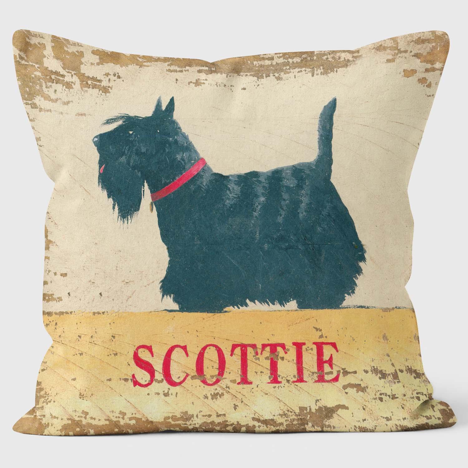 Scottie Dog Black - Martin Wiscombe - Art Print Cushion - Handmade Cushions UK - WeLoveCushions