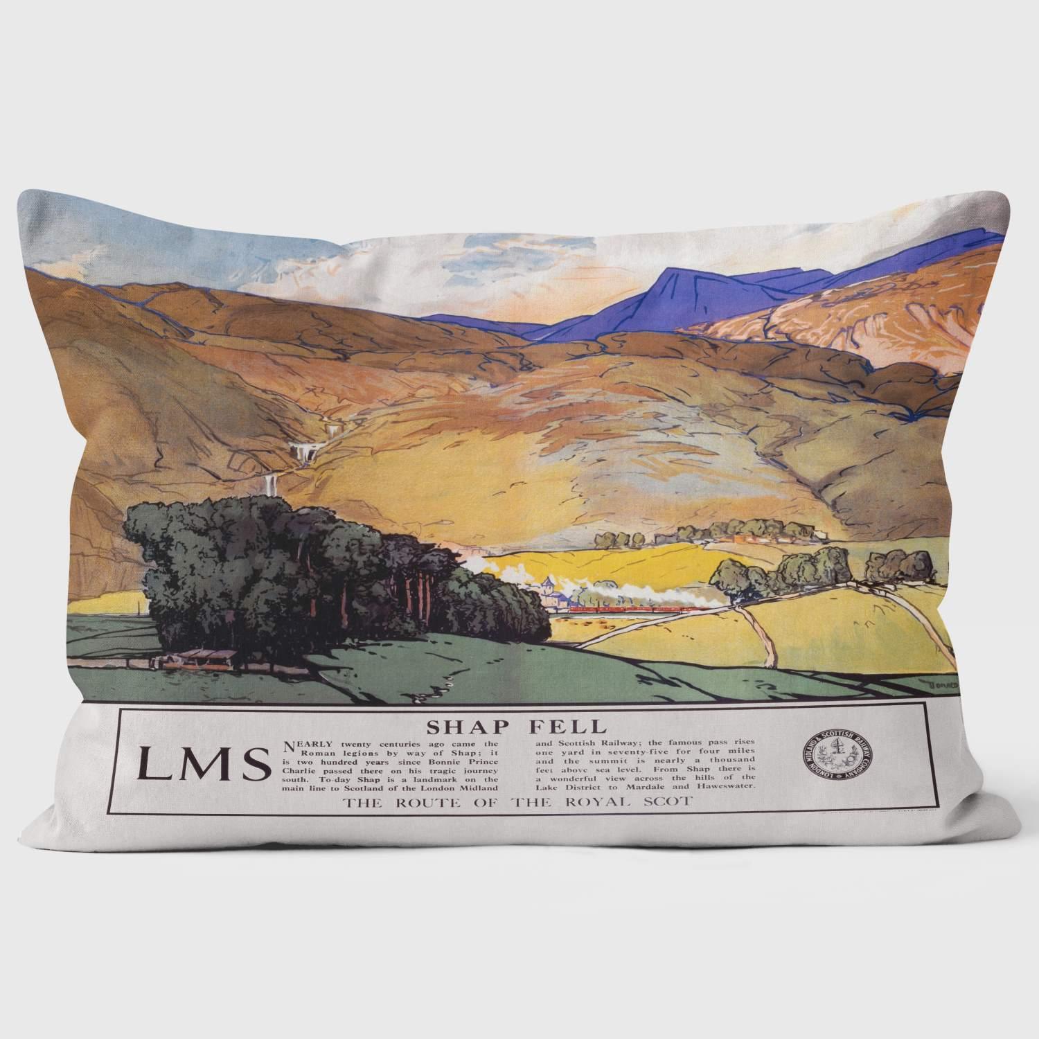 Shap Fell - The Route of the Royal Scot' LMS 1925 - National Railway Museum Cushion - Handmade Cushions UK - WeLoveCushions