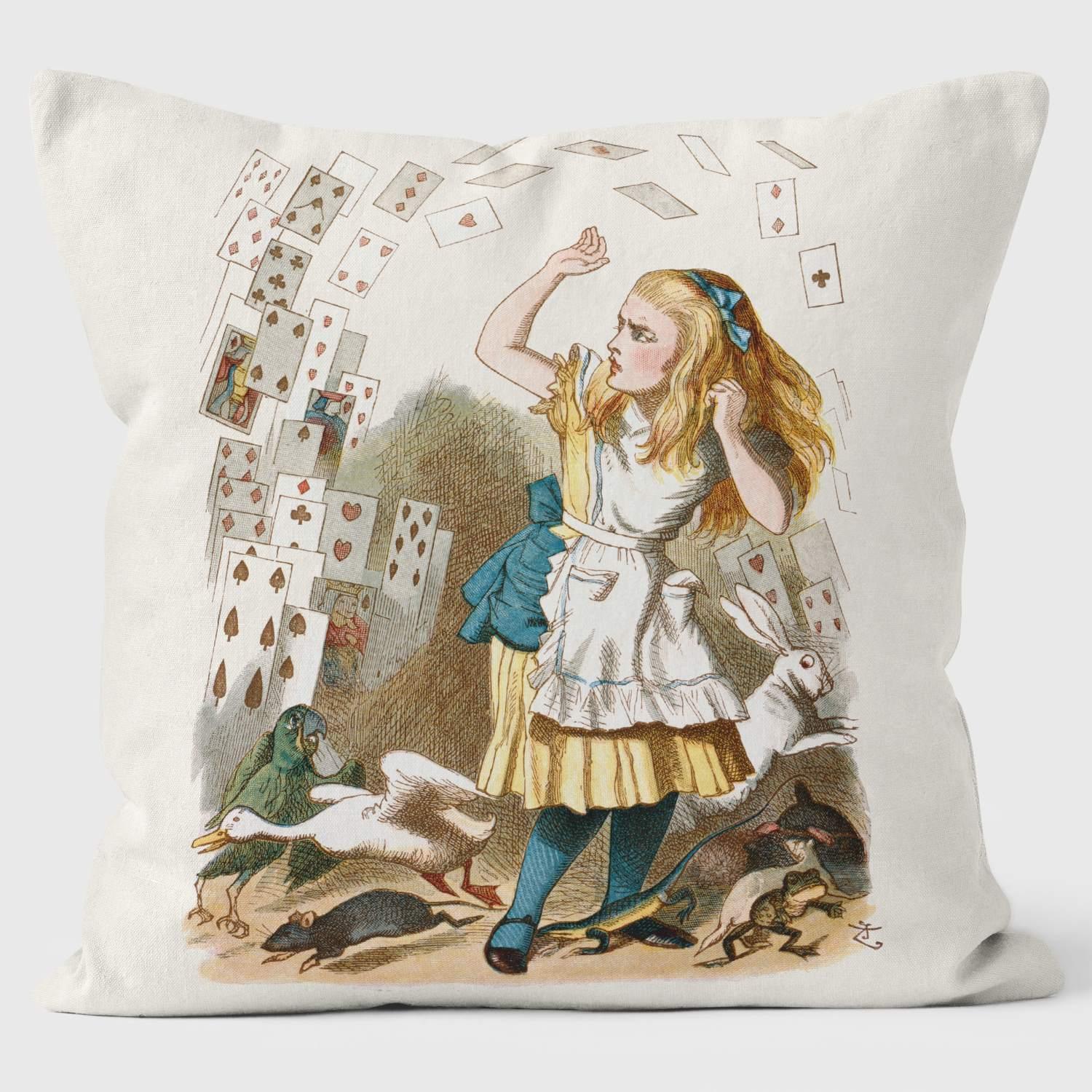 Shower of Cards - Alice in Wonderland - Lewis Carroll Cushion - Handmade Cushions UK - WeLoveCushions