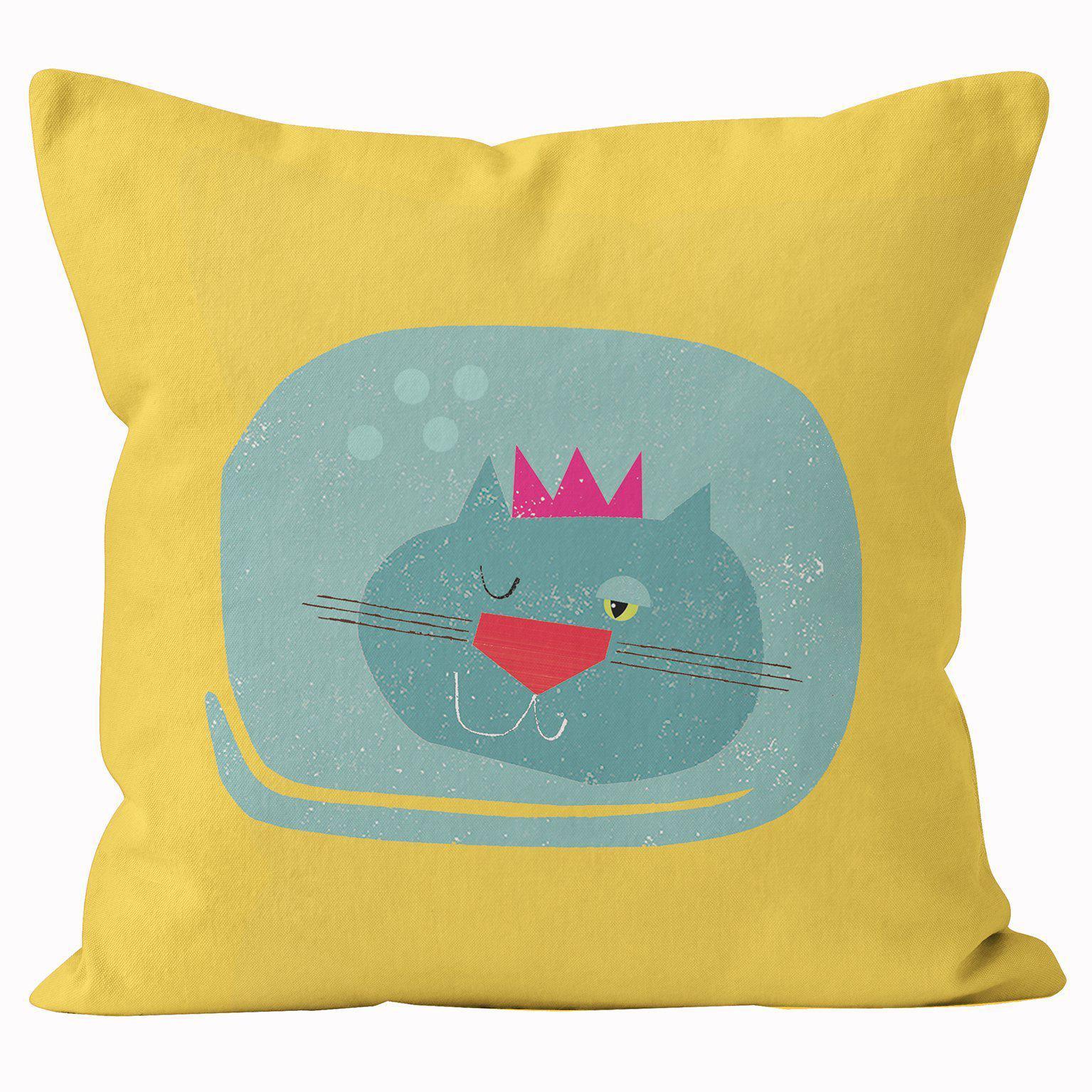 Sleepy Cat - Kali Stileman Cushion - Handmade Cushions UK - WeLoveCushions