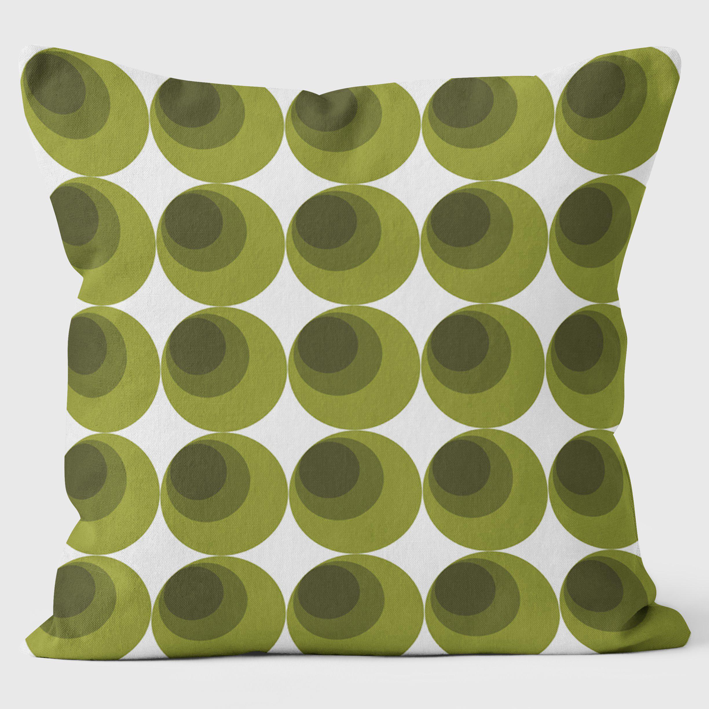 Small Circles Green - Abstract Cushion - Handmade Cushions UK - WeLoveCushions