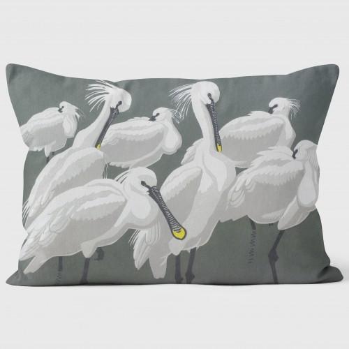 Spoonbills - Robert Gillmor Cushion - Handmade Cushions UK - WeLoveCushions