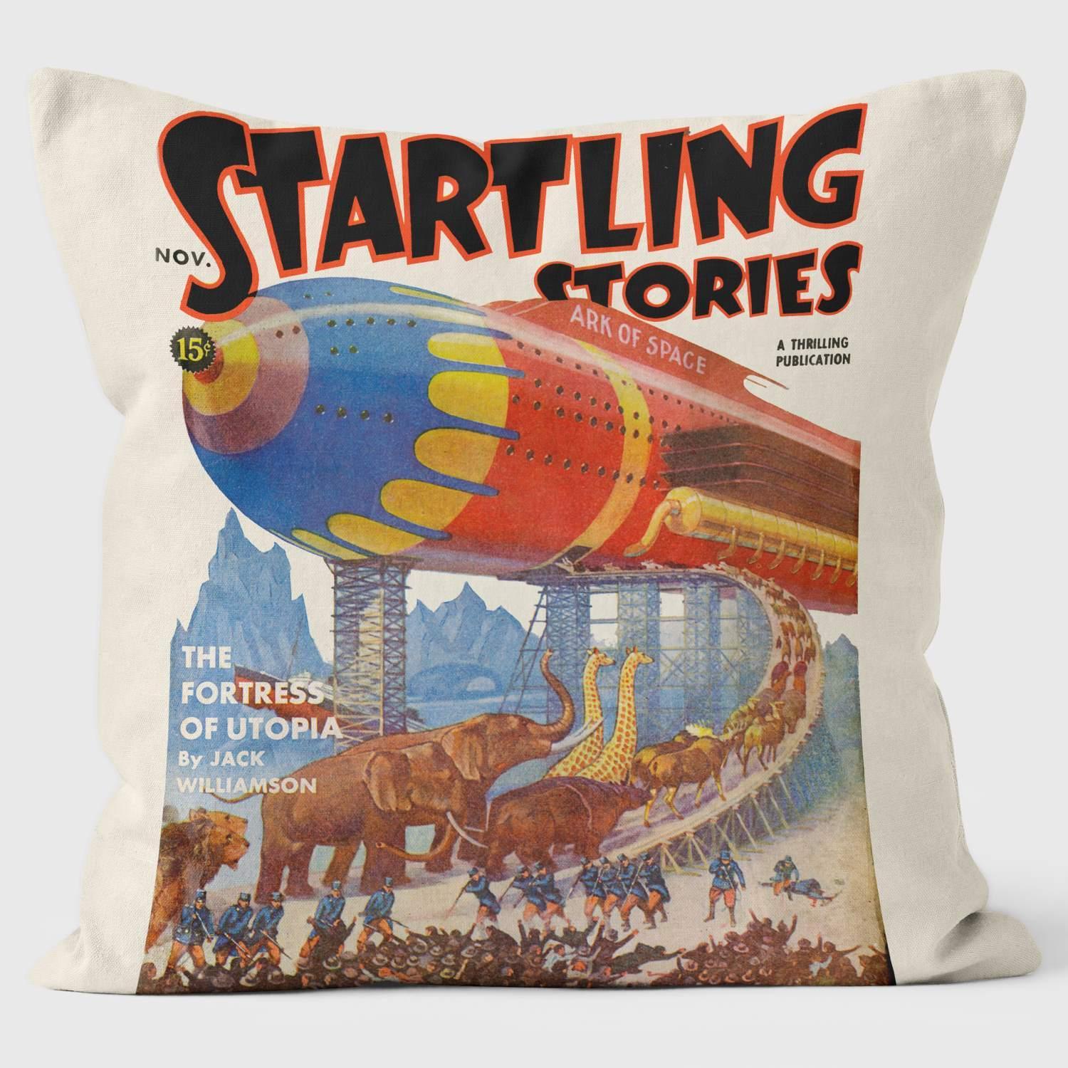 Startling Stories of the Stars - Pulp Fiction Cushion - Handmade Cushions UK - WeLoveCushions