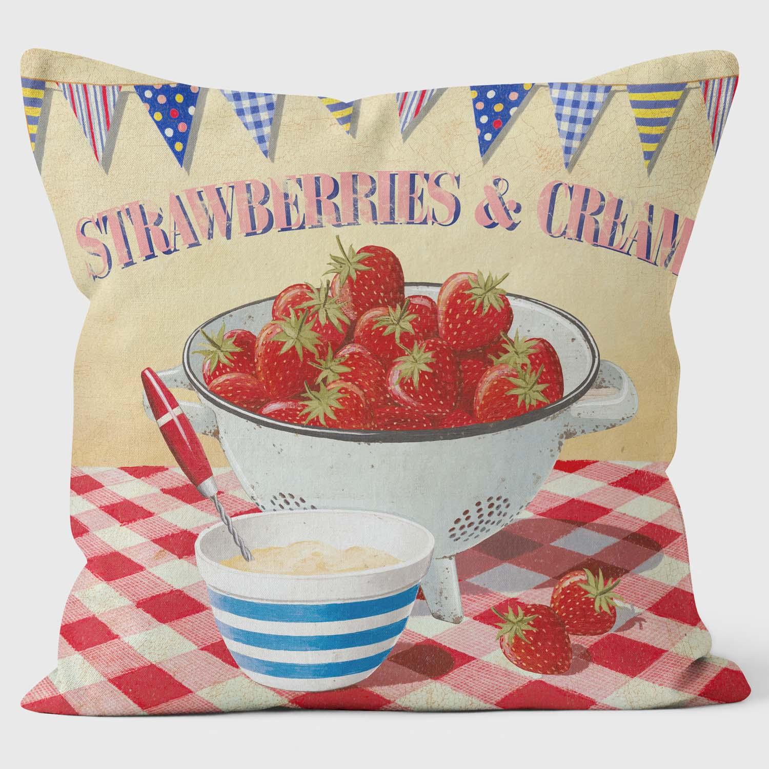 Strawberries And Cream - Martin Wiscombe Cushion - Handmade Cushions UK - WeLoveCushions