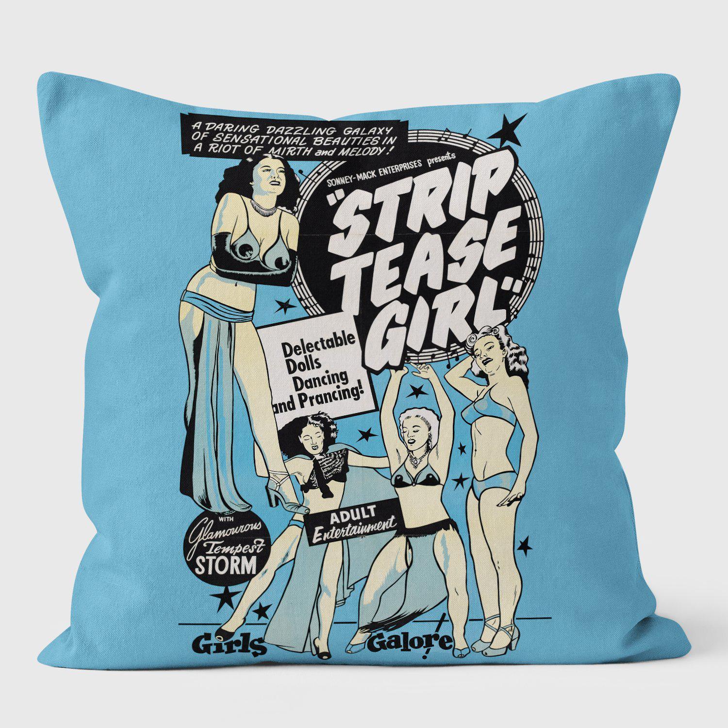 Strip Tease Girl 1950s - Retro Movie Art Cushion - Handmade Cushions UK - WeLoveCushions