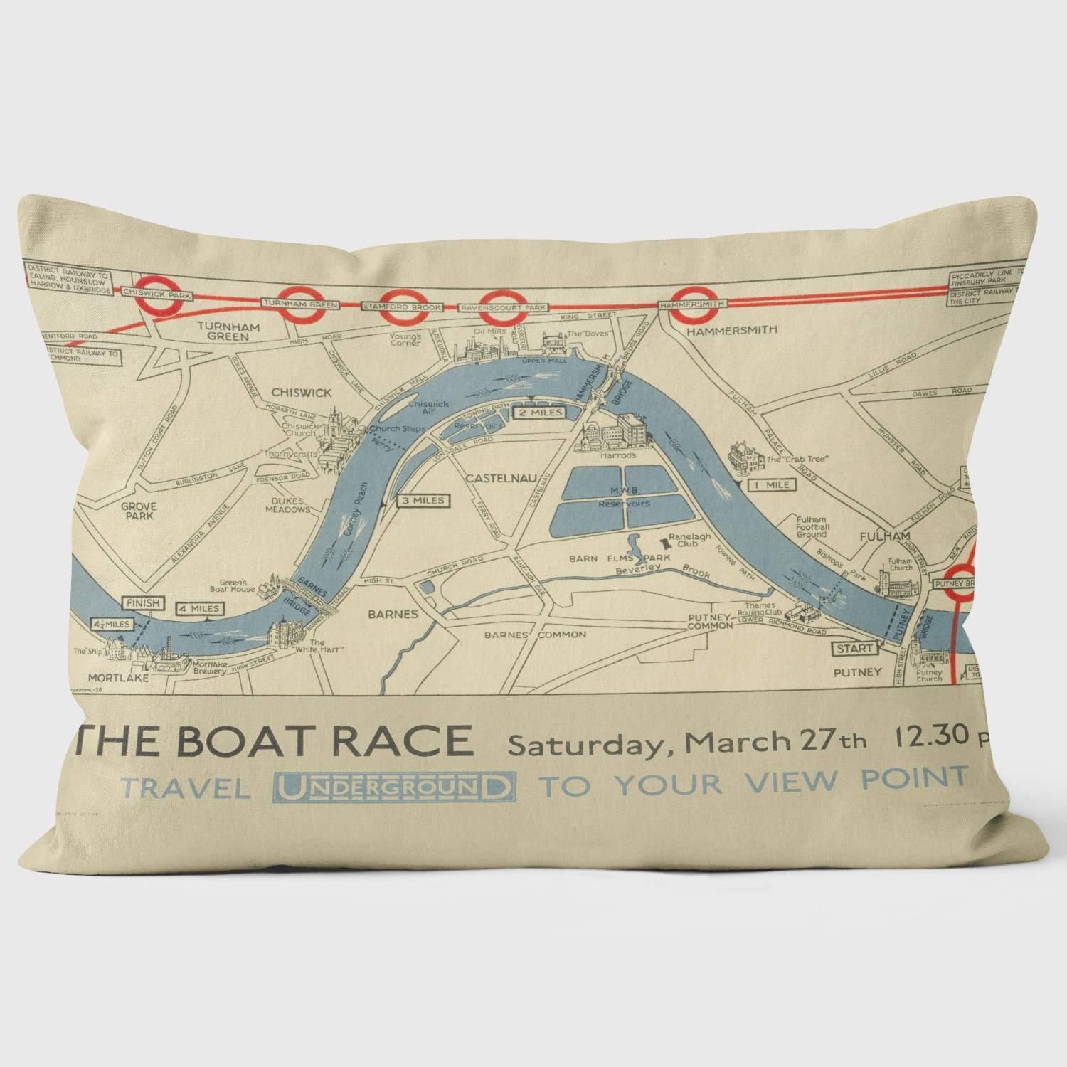 The Boat Race III - London Transport Cushion - Handmade Cushions UK - WeLoveCushions
