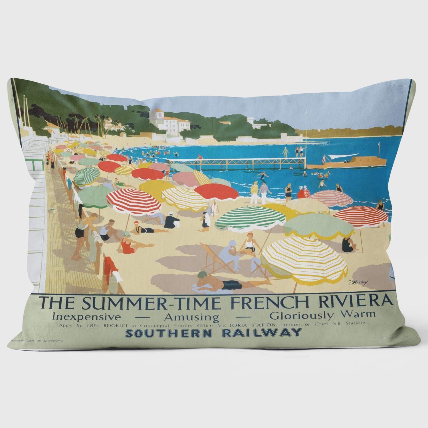The French Riviera SR 1928 - National Railway Museum Cushion - Handmade Cushions UK - WeLoveCushions