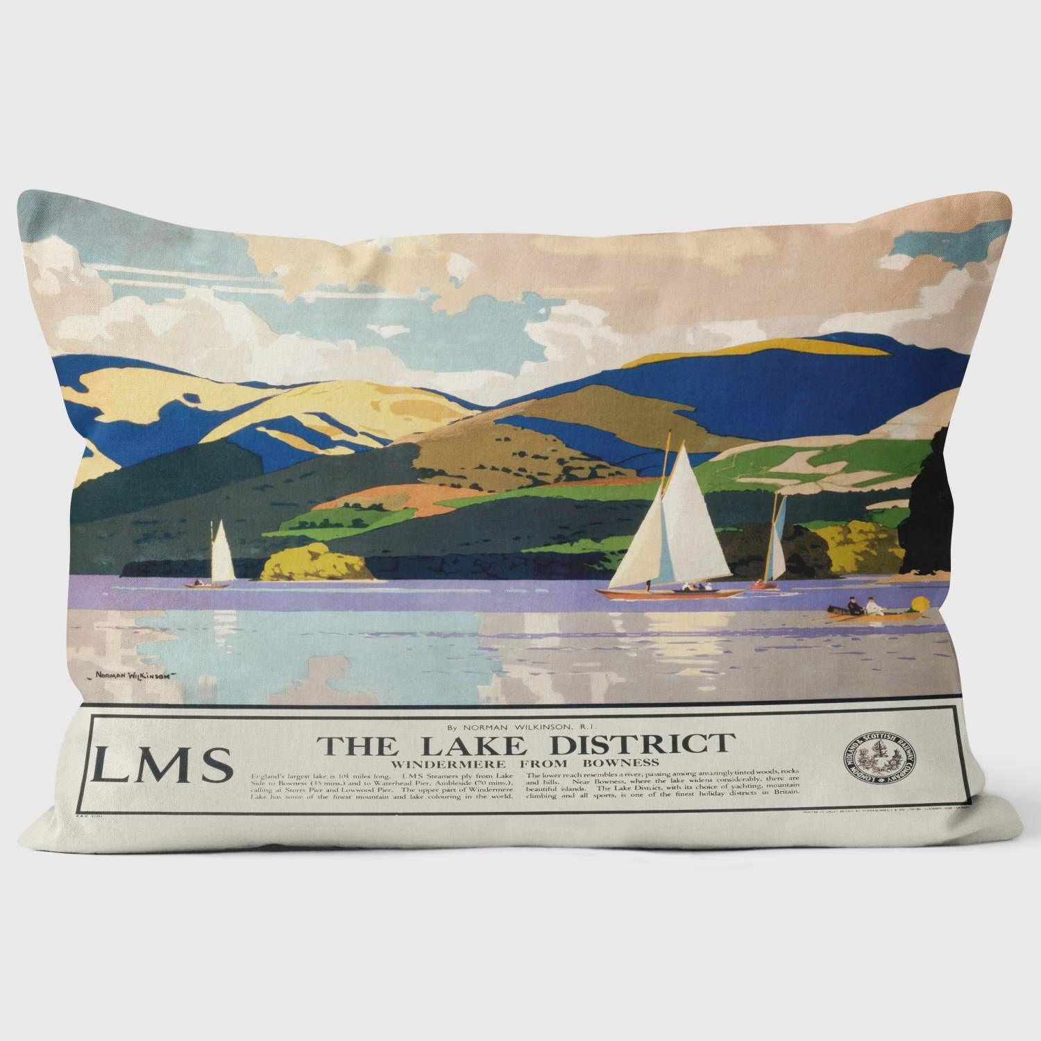 The Lake District - Windermere From Bowness LMS 1923 -1947 - National Railway Museum Cushion - Handmade Cushions UK - WeLoveCushions