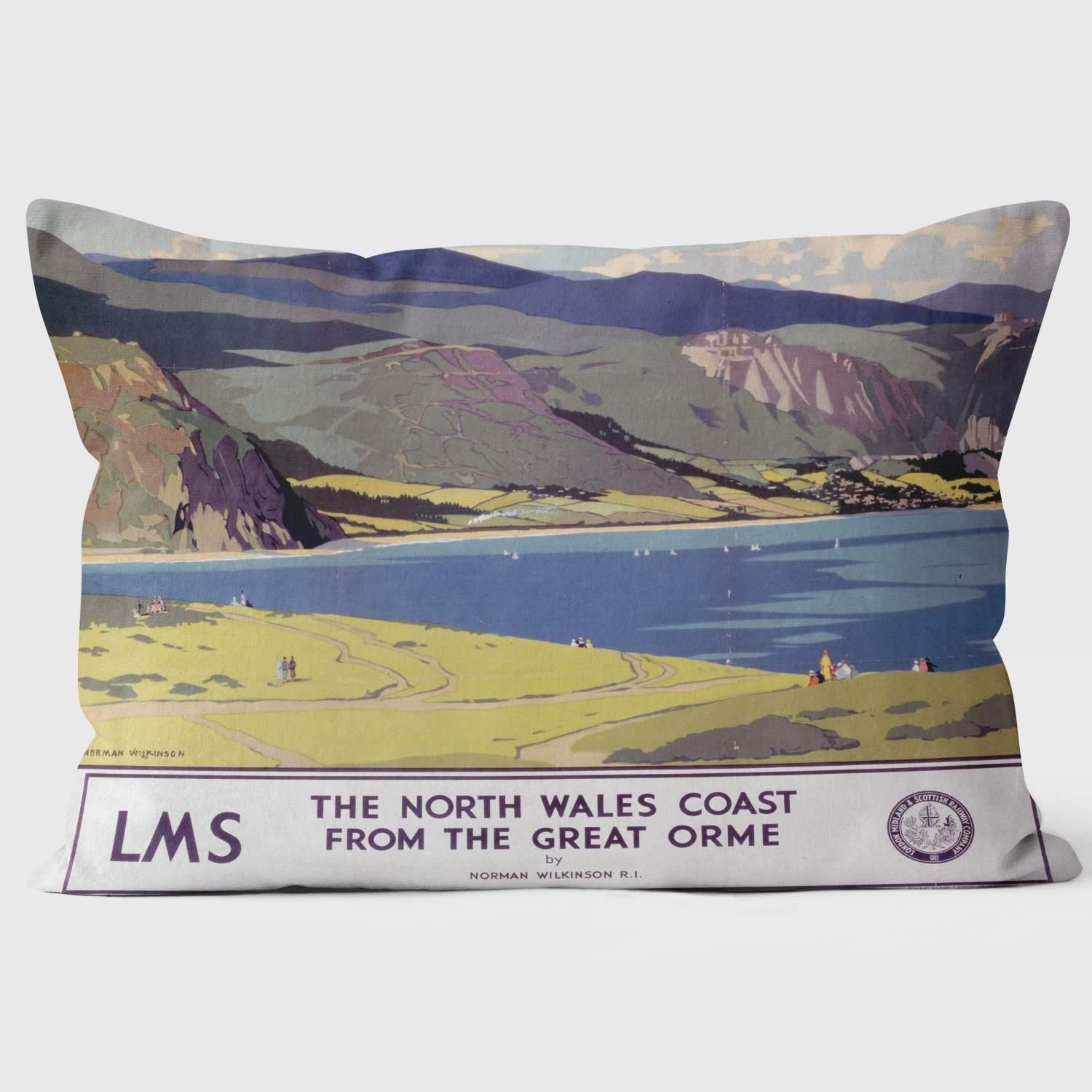 The North Wales Coast from the Great Orme - National Railway Museum Cushion - Handmade Cushions UK - WeLoveCushions