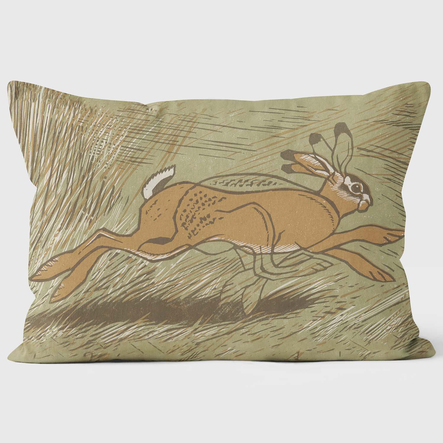 The Running of the Hare - Robert Gillmor Cushion - Handmade Cushions UK - WeLoveCushions