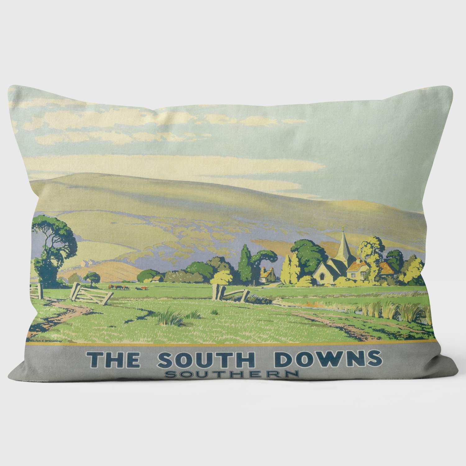 The South Downs. S.R. 1946 - National Railways Museum Cushion - Handmade Cushions UK - WeLoveCushions