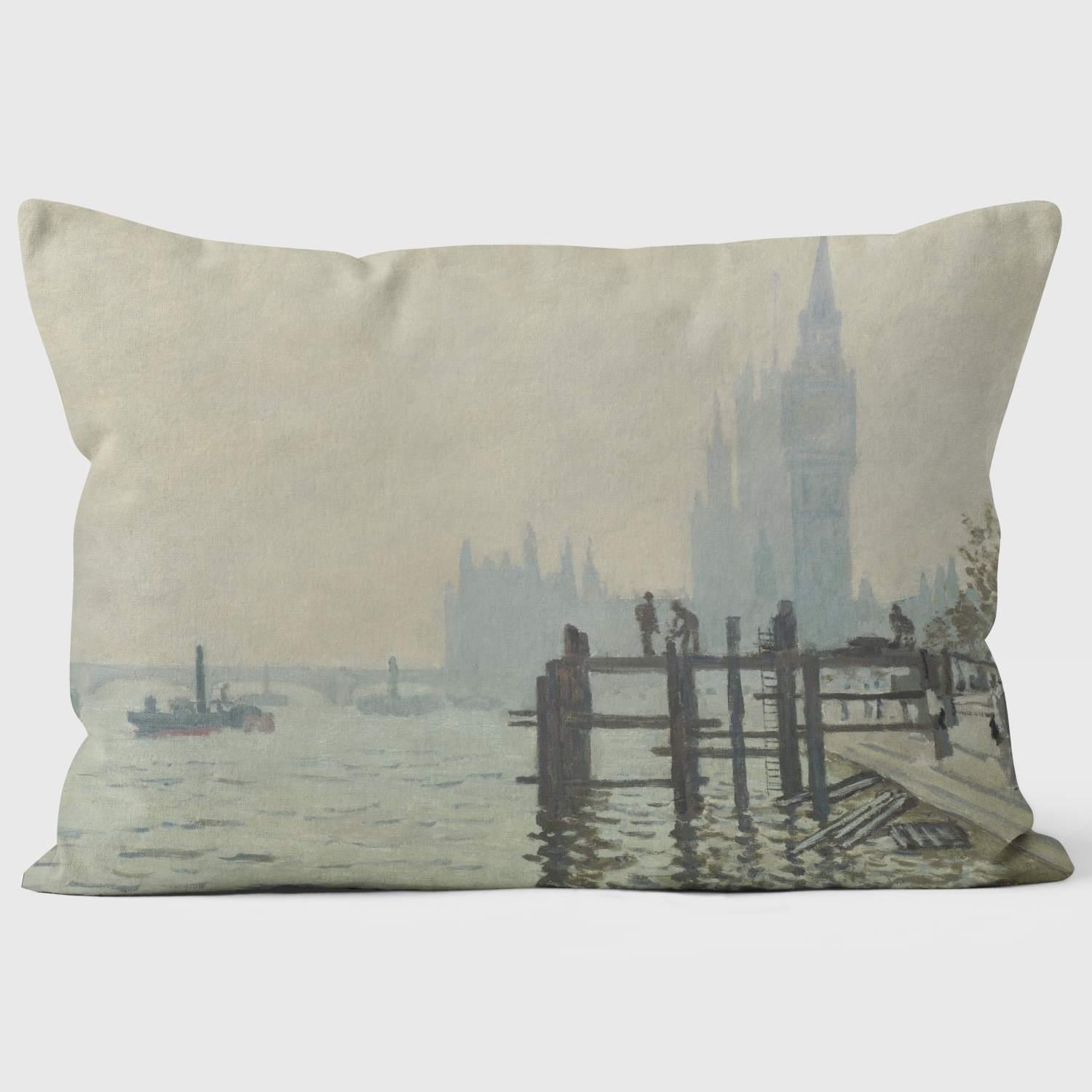 The Thames below Westminster - Claude Monet - National Gallery Cushion - Handmade Cushions UK - WeLoveCushions